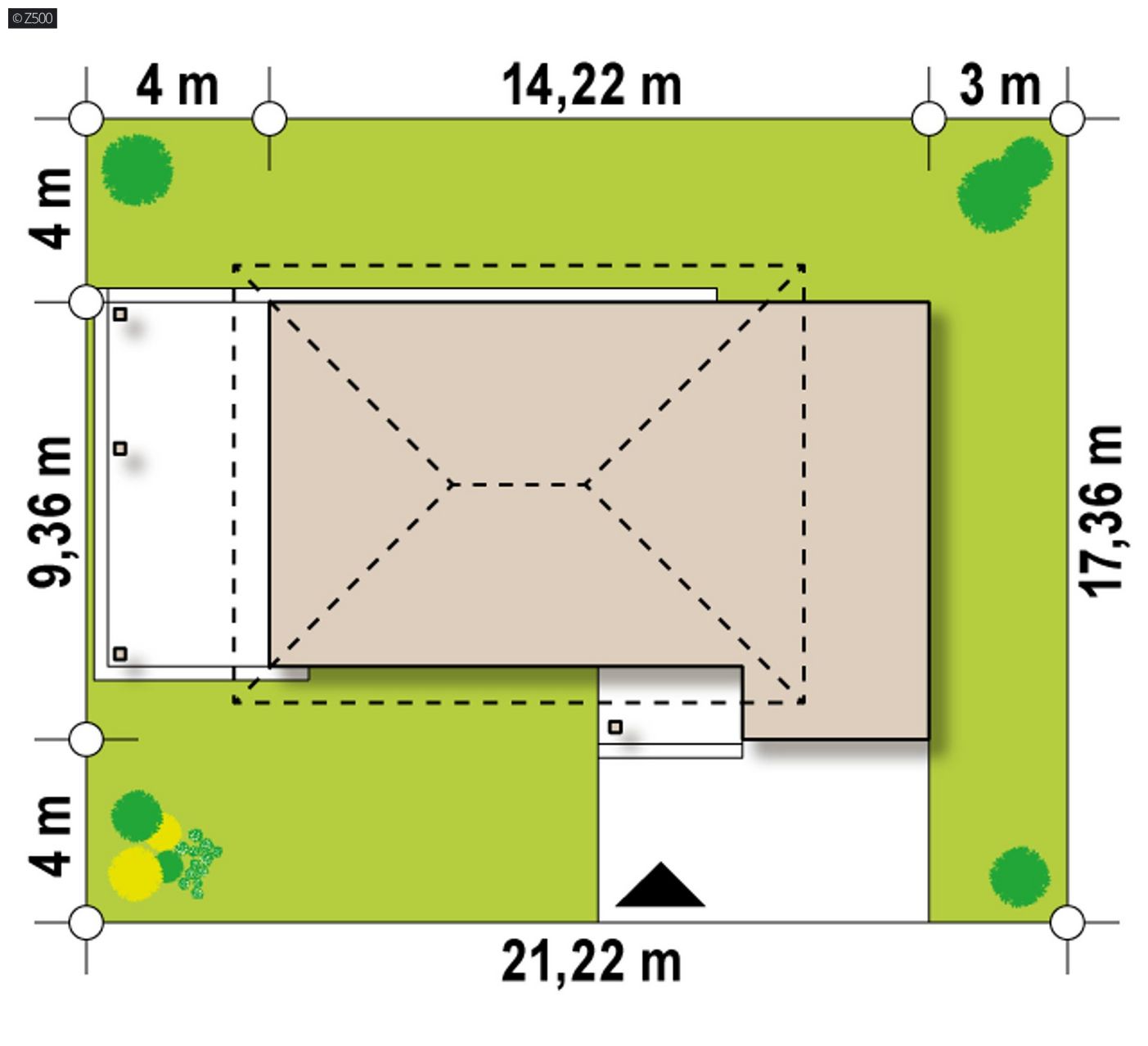 Mājas projekts  - Divstāvu mājas projekts ar garāžu - Zx63 D B +