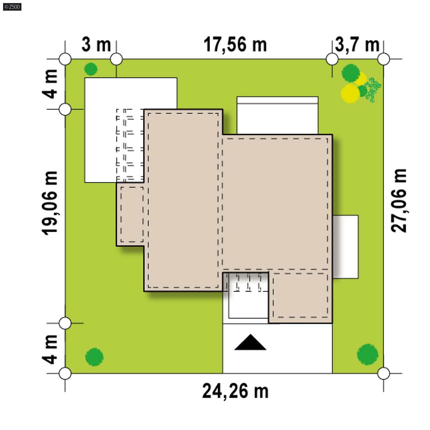 Mājas projekts  - Vienstāva mājas projekts ar divvietīgu garāžu - Zx101 GP2