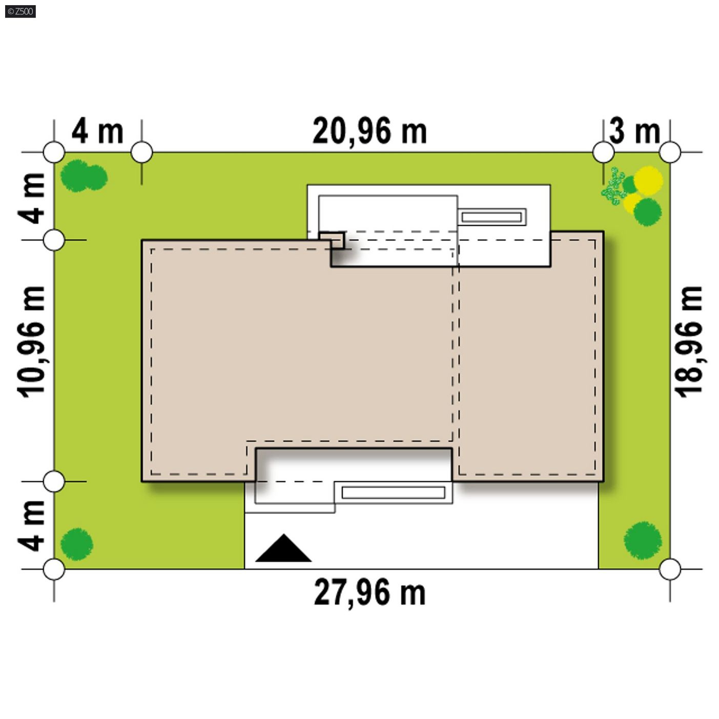 Mājas projekts  - Nelielas mājas projekts ar garāžu 2 automašīnām -Zx102