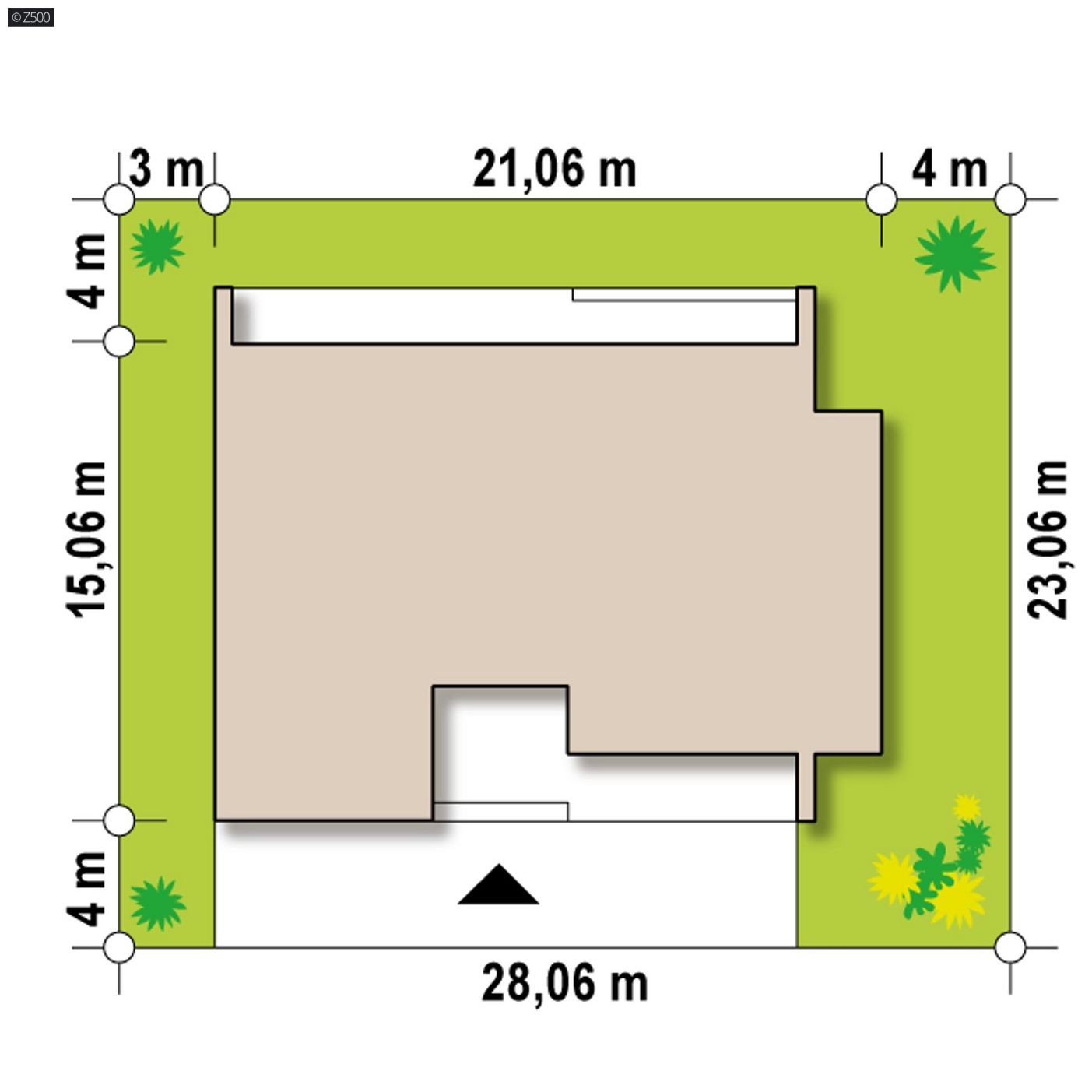 Mājas projekts  - Vienstāvu mājas projekts ar garāžu - Zx72