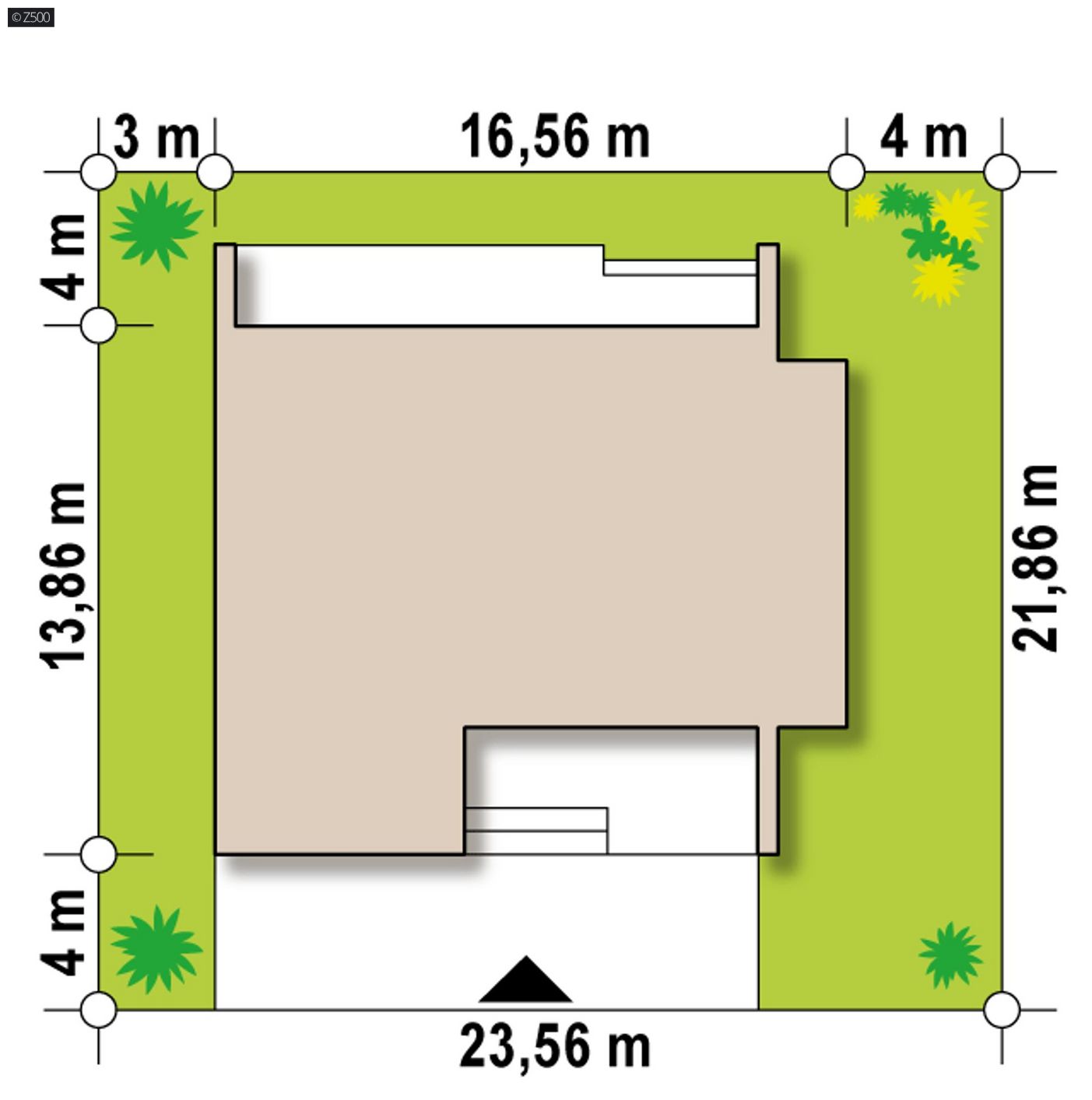 Mājas projekts  - Vienstāva mājas projekts ar divvietīgu garāžu -Zx72 minus
