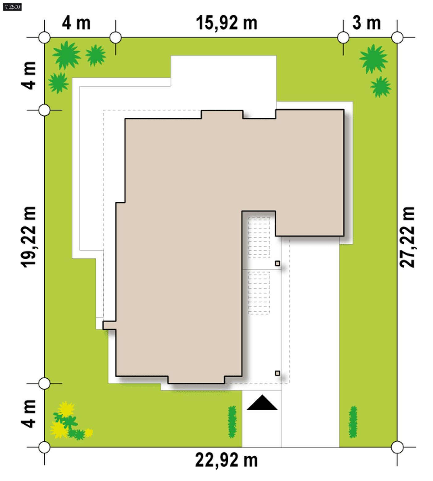Mājas projekts  - Nelielas mājas projekts ar garāžu - Zx96 D