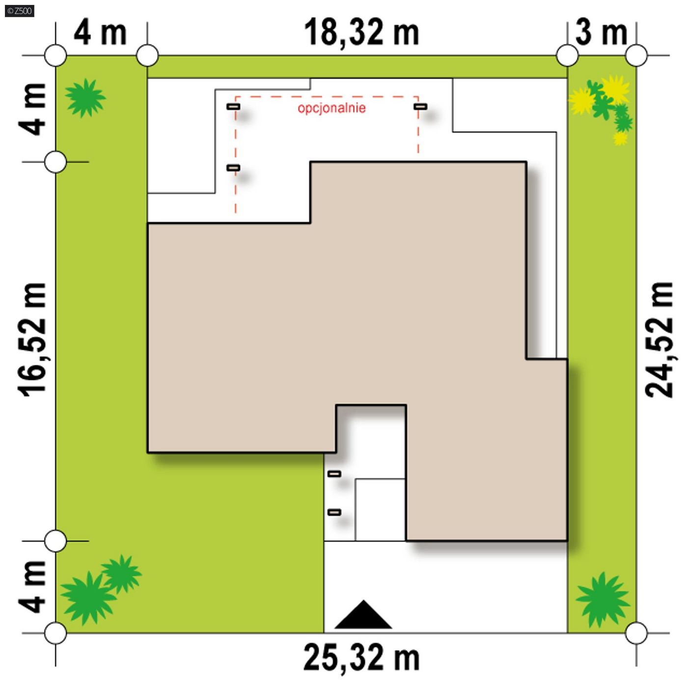 Mājas projekts  - Moderna viensstāvu māja ar garāžu - Zx78 D