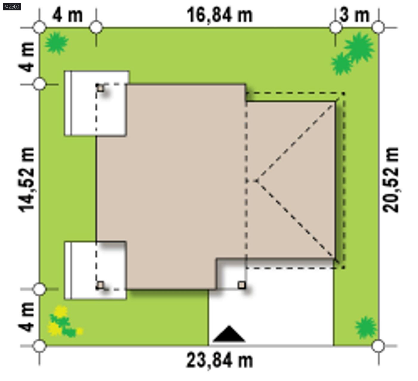 Mājas projekts  - Ģimenes māju projekts ar garāžu 2 automašīnām - Zx122