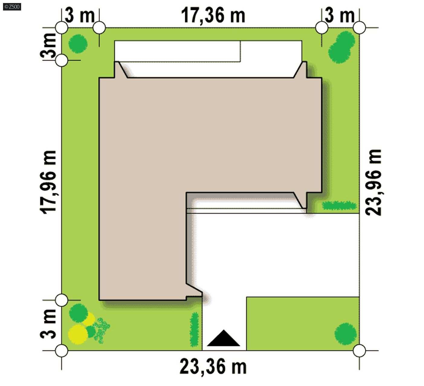 Mājas projekts  - Vienstāvu mājas projekts ar divvietīgu garāžu - Zx135