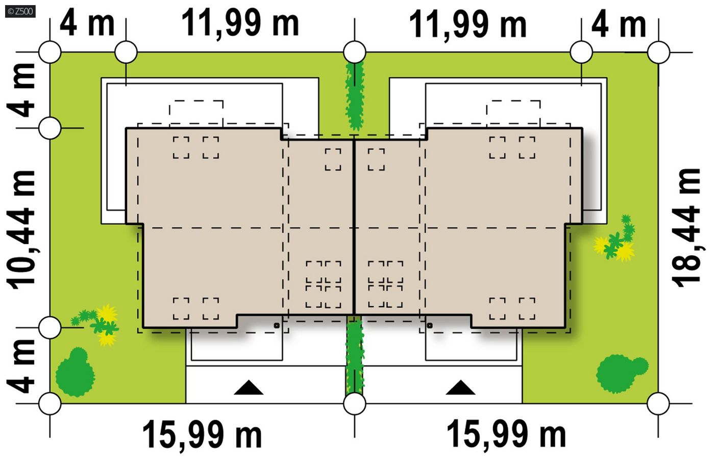 Mājas projekts  - Dvīņu mājas projekts ar garāžu - Zb3