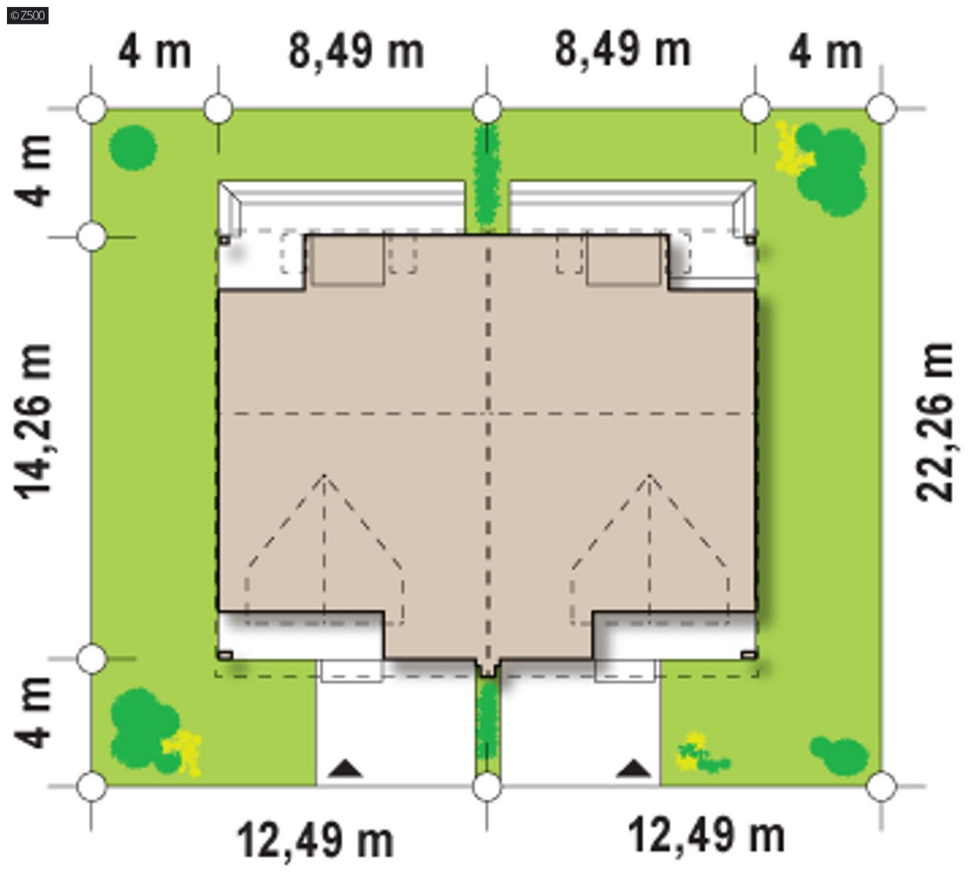Mājas projekts  - Funkcionāls dvīņu mājas projekts ar garāžu - Zb4 D