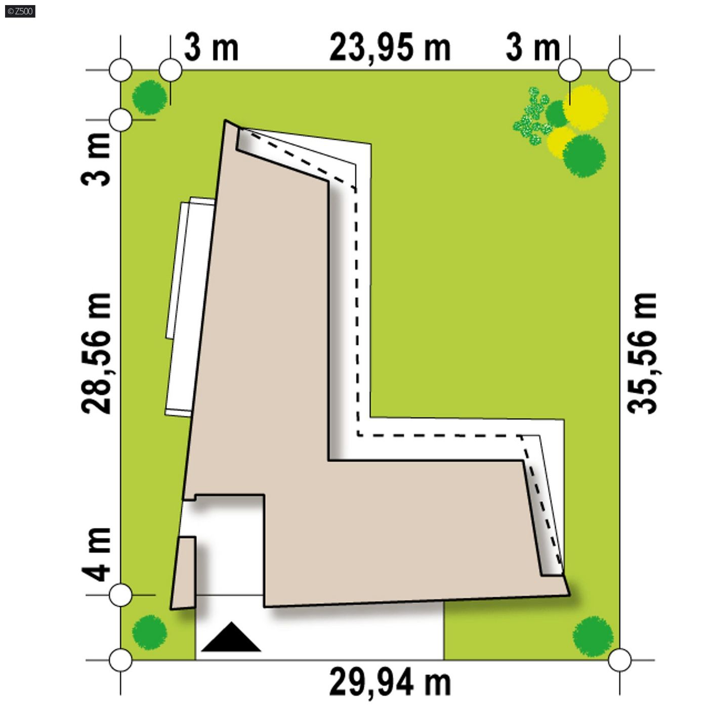Mājas projekts  - Vienstāvu mājas projekts ar garāžu - Zx142