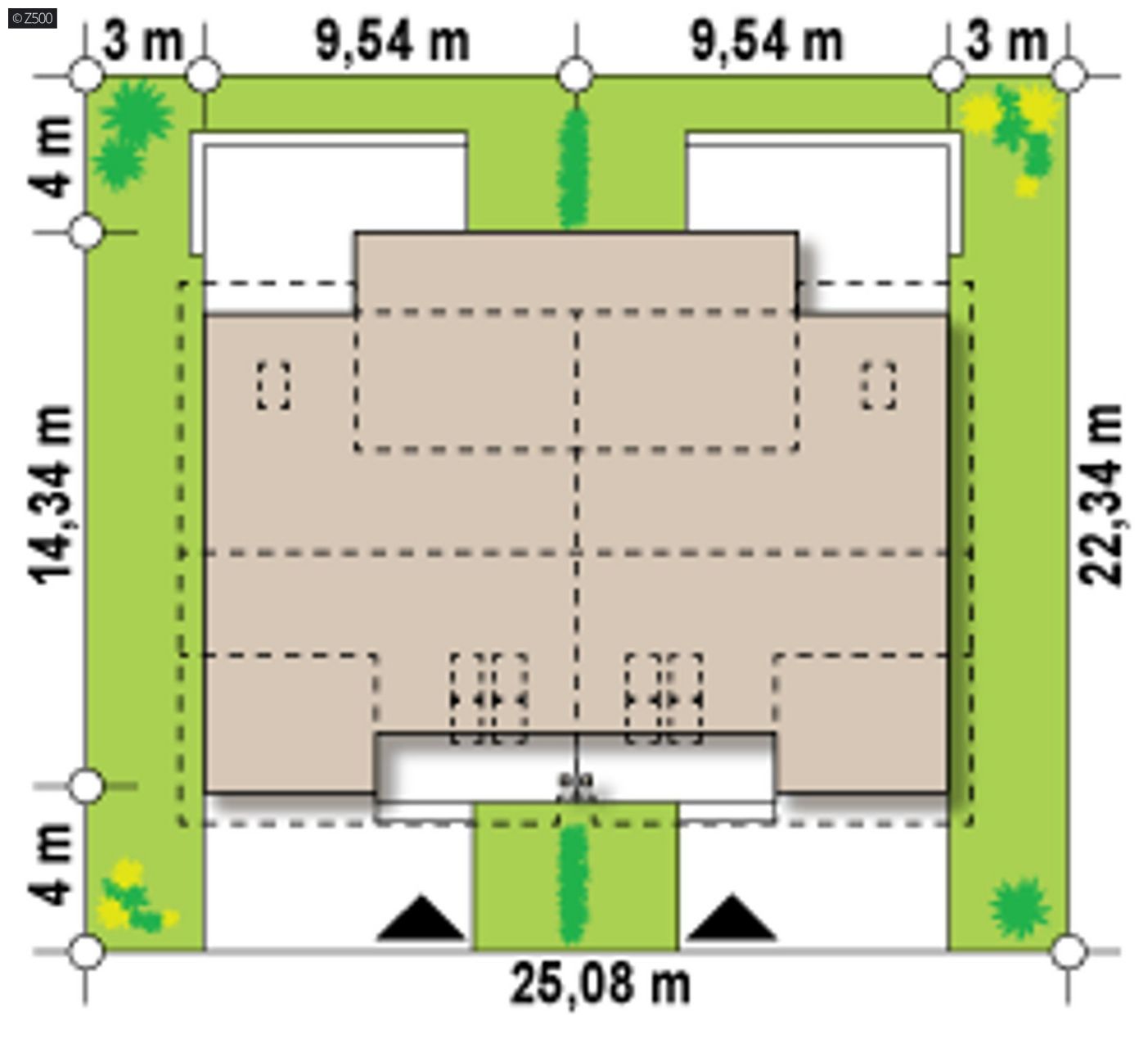 Mājas projekts  - Dvīņu mājas projekts ar garāžu - Zb11