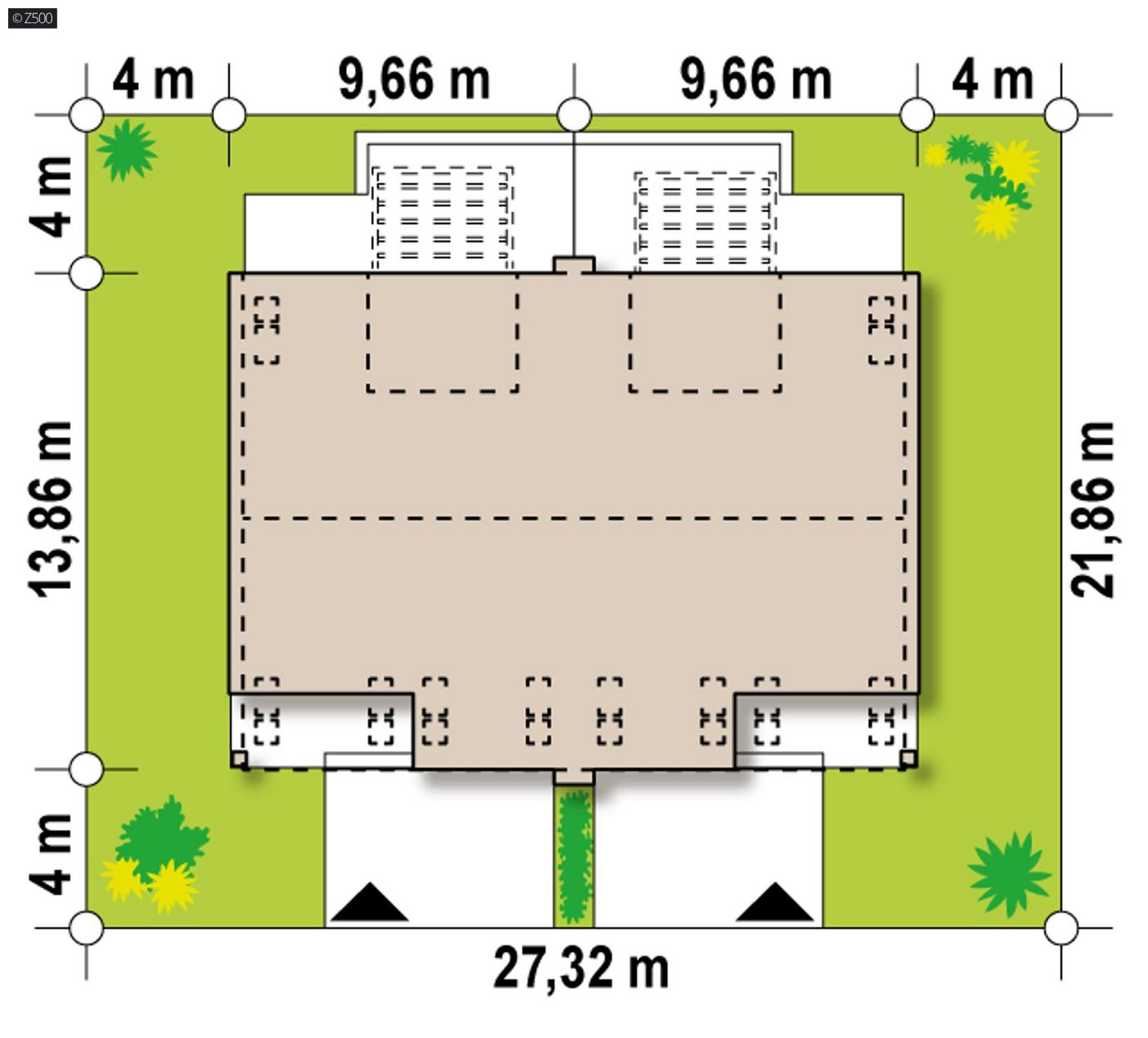 Mājas projekts  - Dvīņu mājas projekts ar garāžu - Zb13