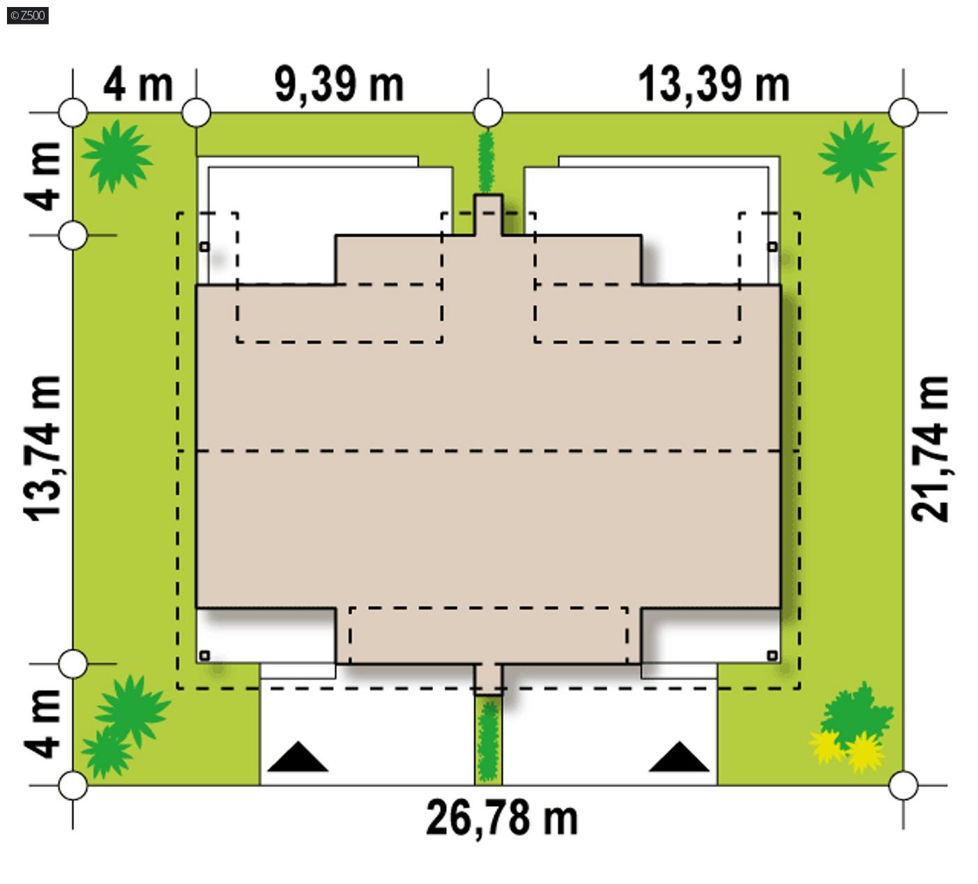 Mājas projekts  - Dvīņu mājas projekts ar garāžu - Zb15