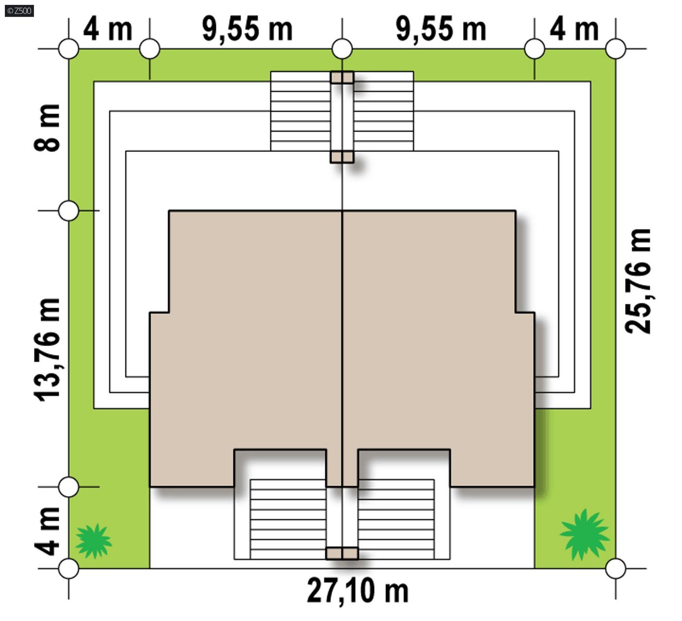 Mājas projekts  - Dvīņu mājas projekts ar terasi- Zb18