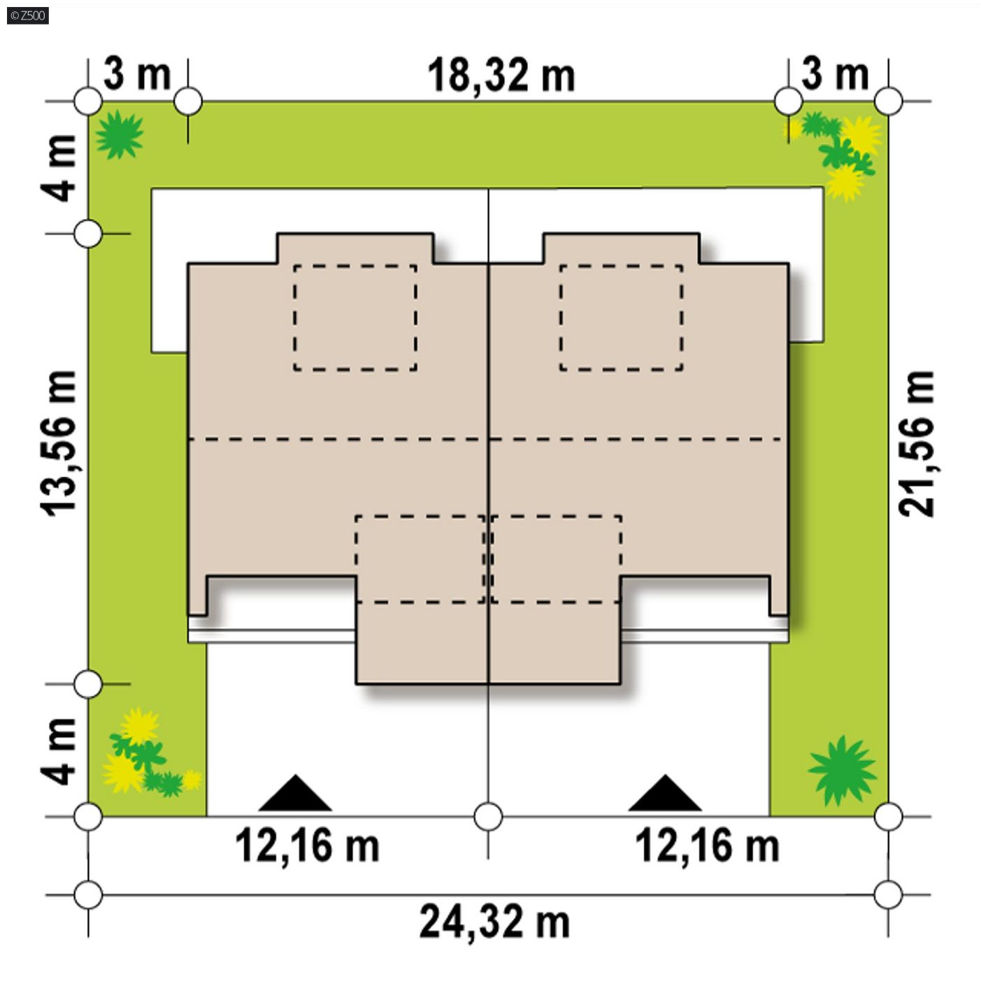 Mājas projekts  - Dvīņu mājas projekts ar garāžu - Zb14