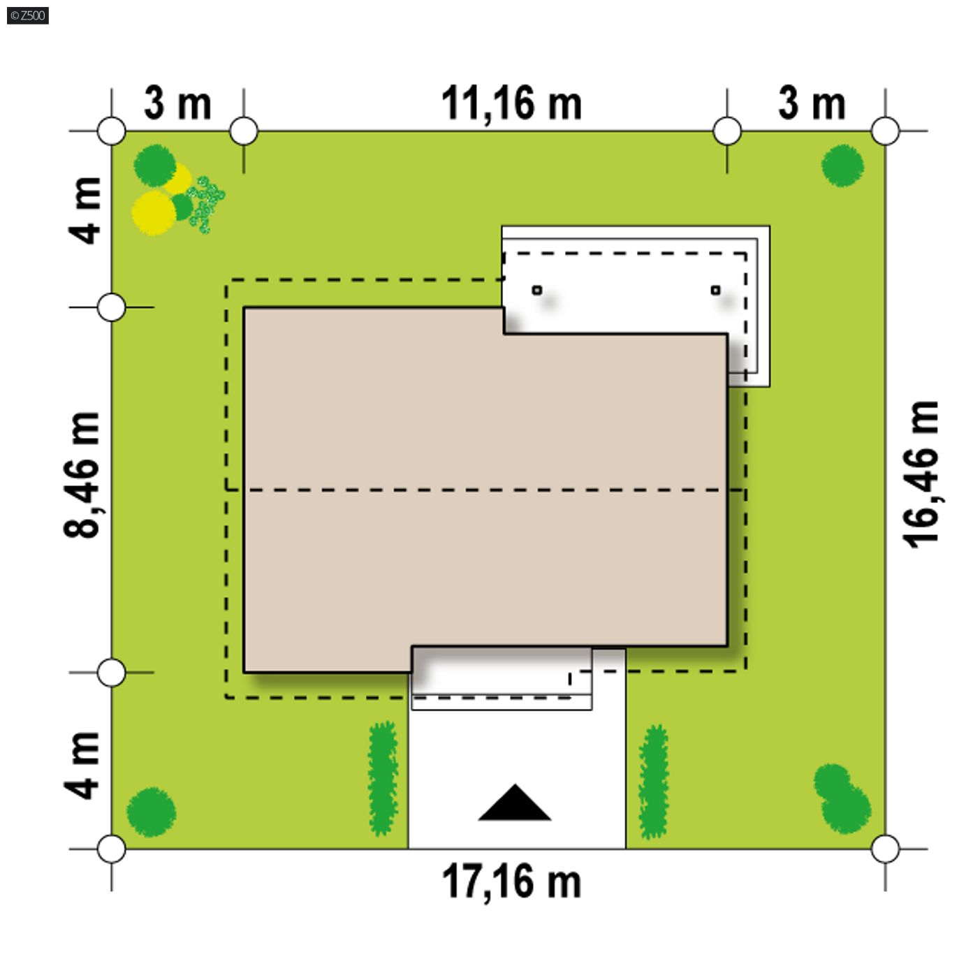 Gotowy projekt domu  - Niewielki, prosty i tani w budowie dom parterowy z dachem dwuspadowym
