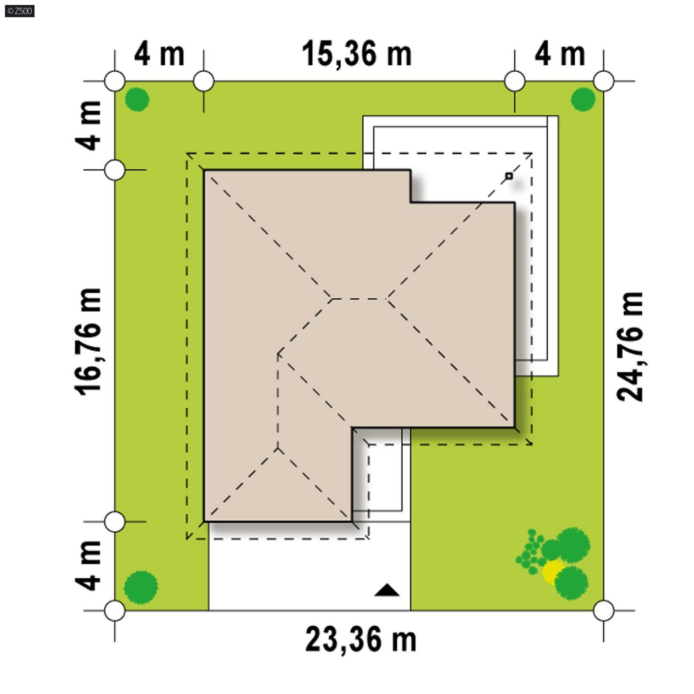Mājas projekts  - Vienstāvu dzīvojamās mājas projekts - Z2034