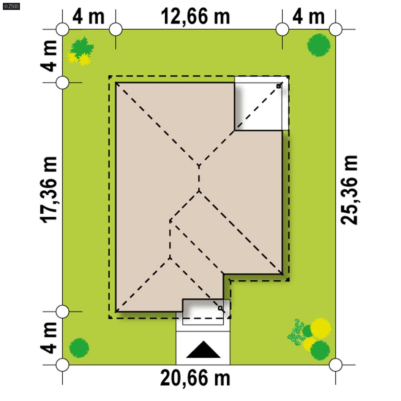 Mājas projekts  - Plašas vienstāvu mājas projekts - Z195