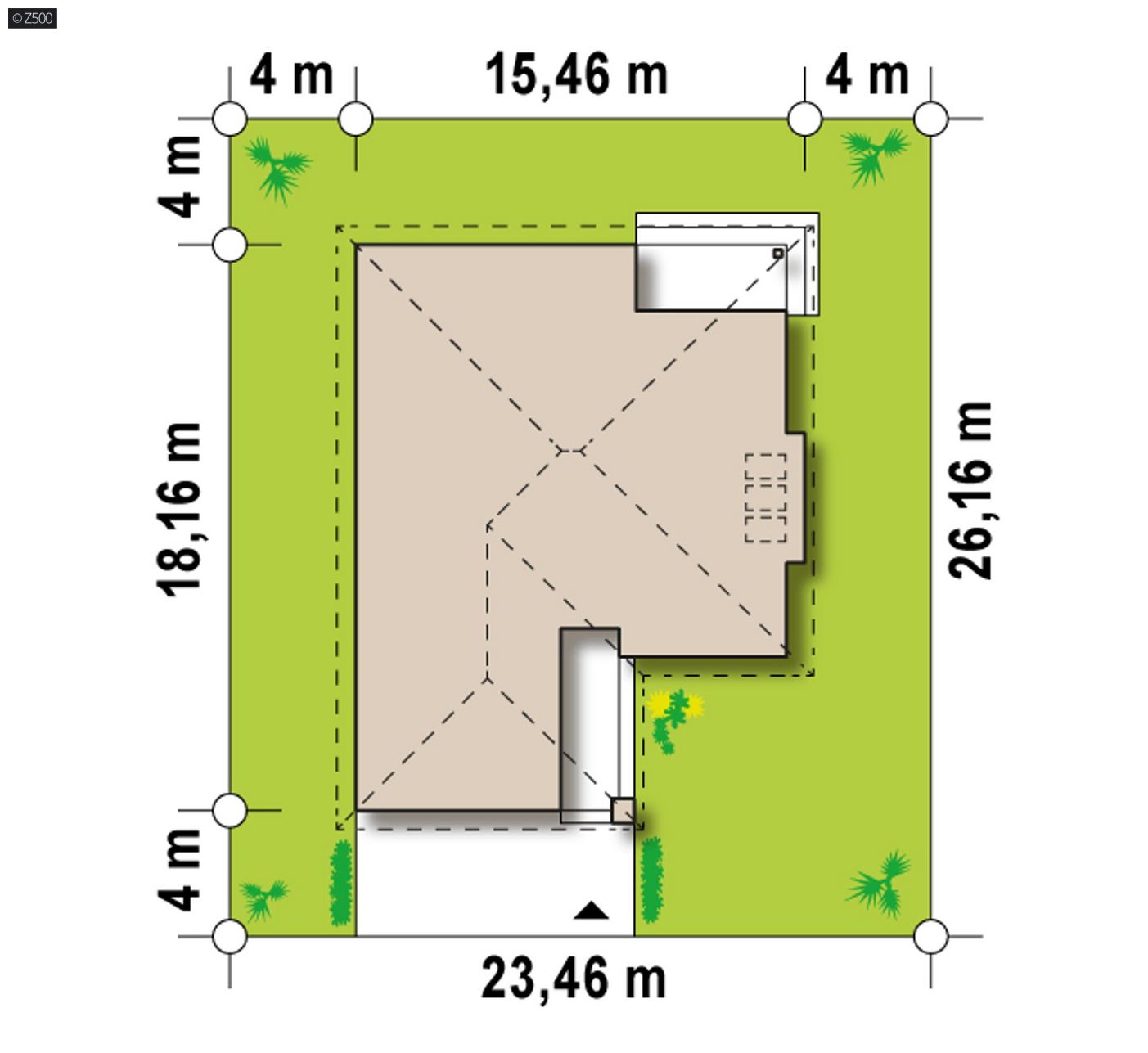 Mājas projekts  - Vienstāva mājas projekts ar divvietīgu garāžu - Z200 L +100