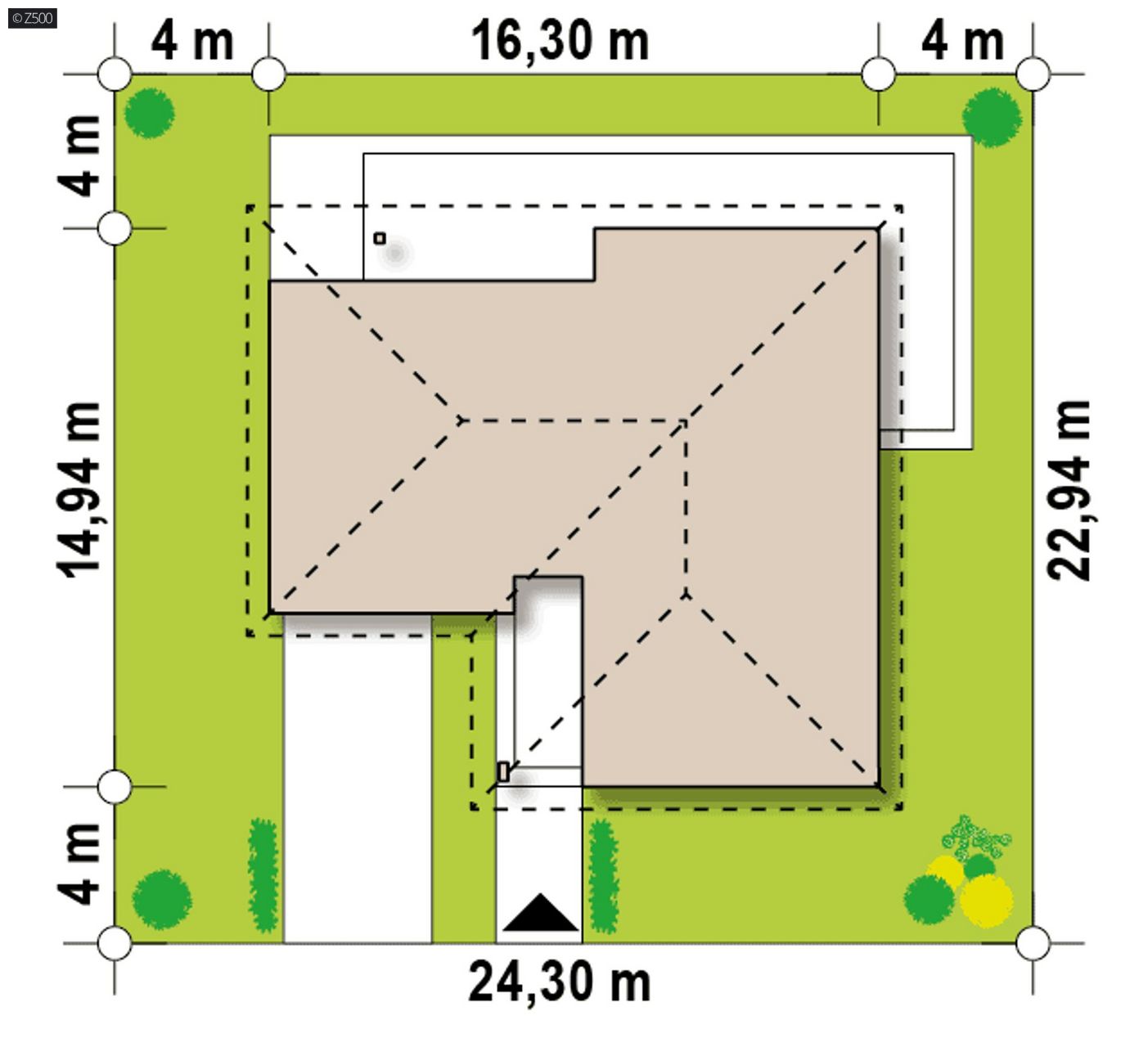 Mājas projekts  - Ērts vienstāvu mājas projekts - Z204 L v2