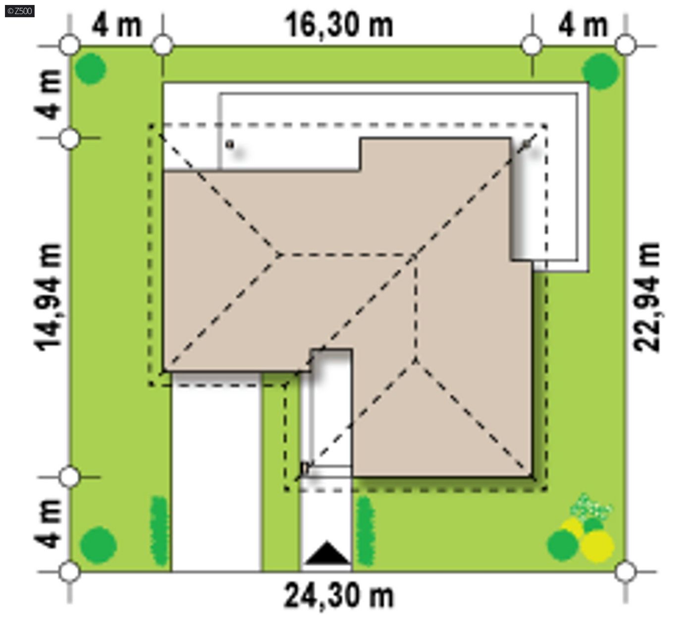 Mājas projekts  - Ērts vienstāvu mājas projekts - Z204 L v3