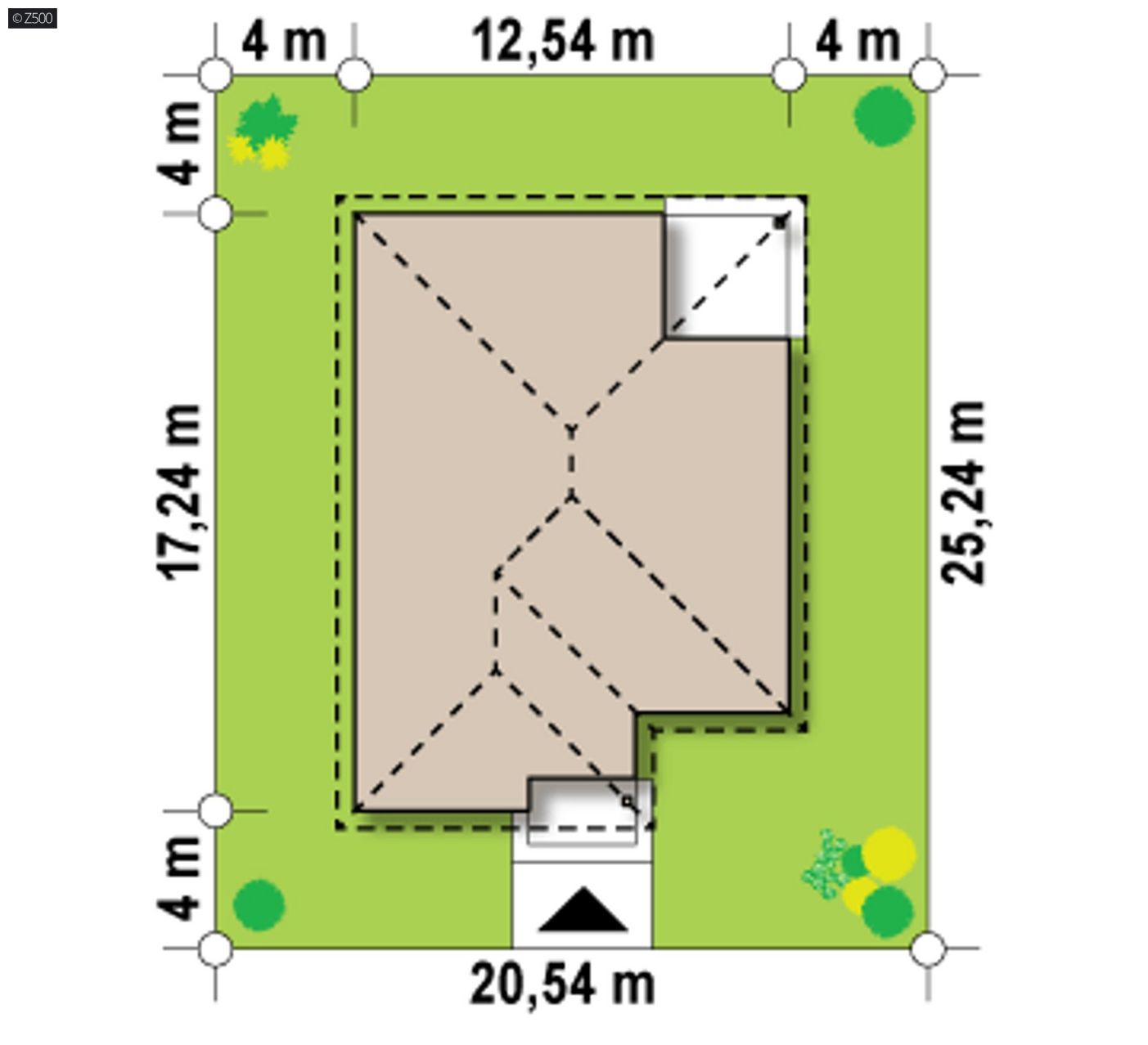 Mājas projekts  - Plašas vienstāvu mājas projekts - Z195 D