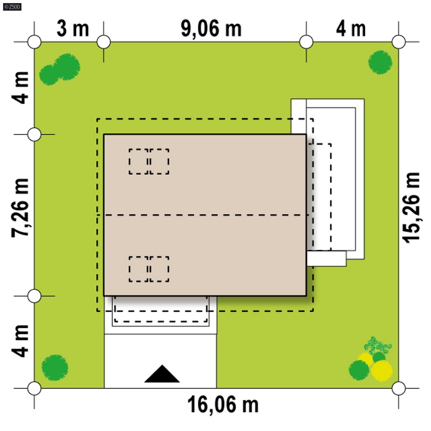 Mājas projekts  - Nelielas mājas projekts ar mansardu - Z211