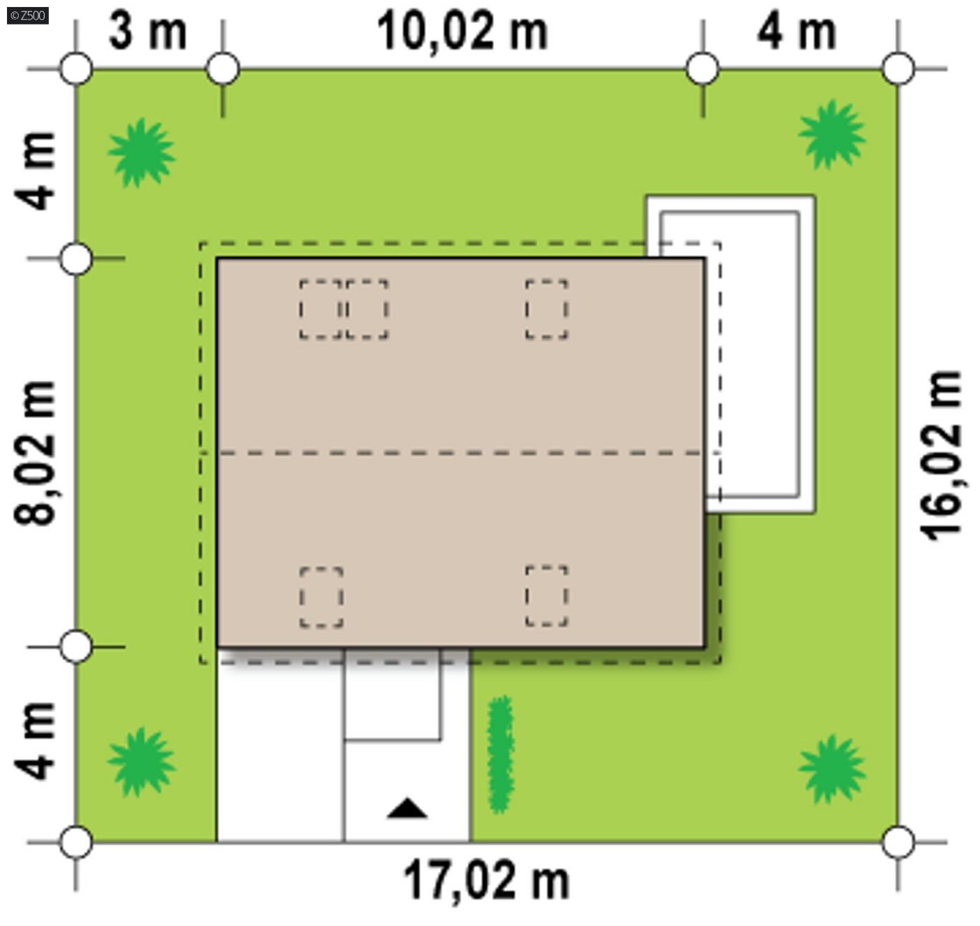 Mājas projekts  - Modernas mājas projekts ar mansardu un terasi - Z213