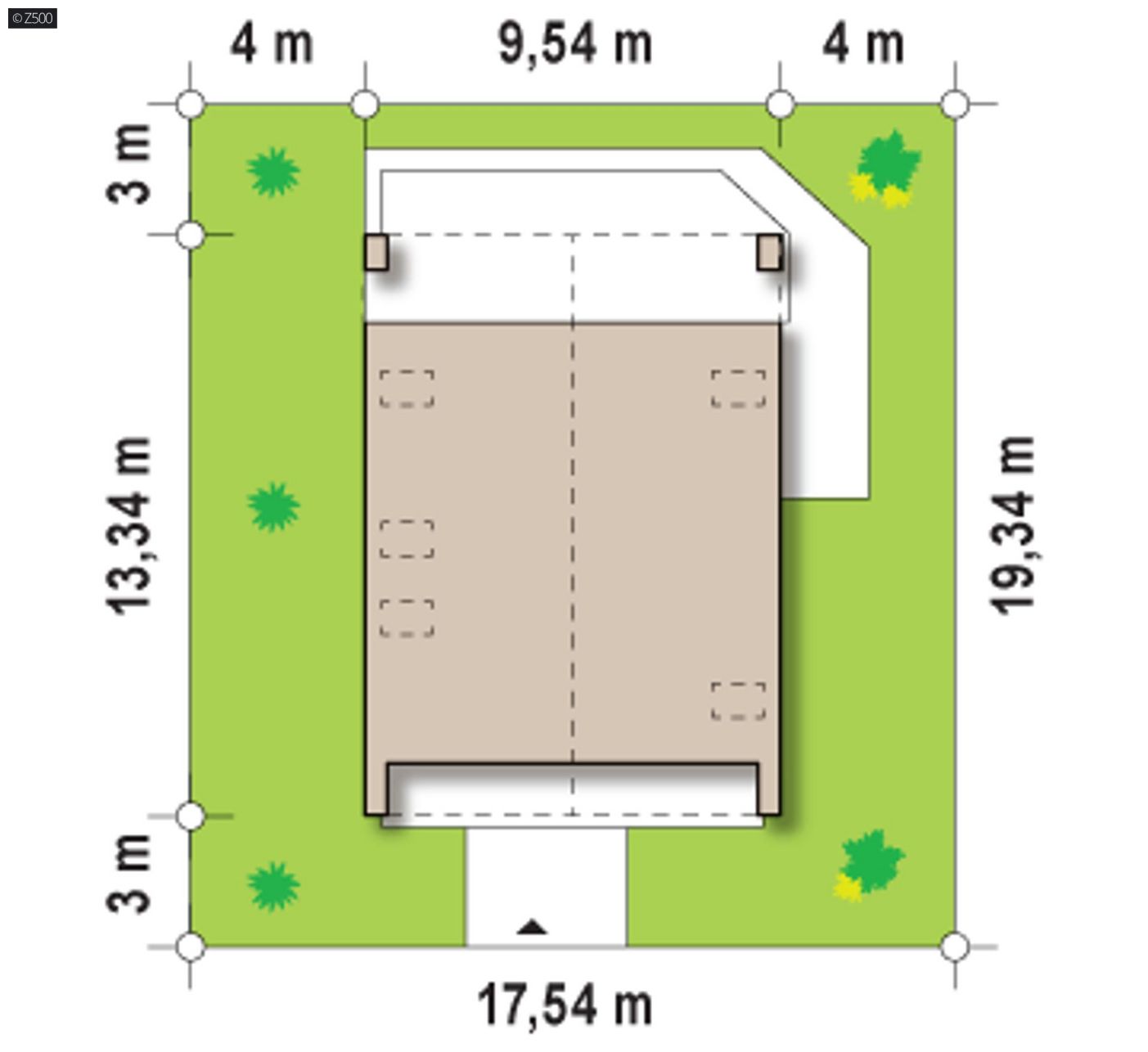 Mājas projekts  - Modernas mājas projekts ar mansardu - Z215