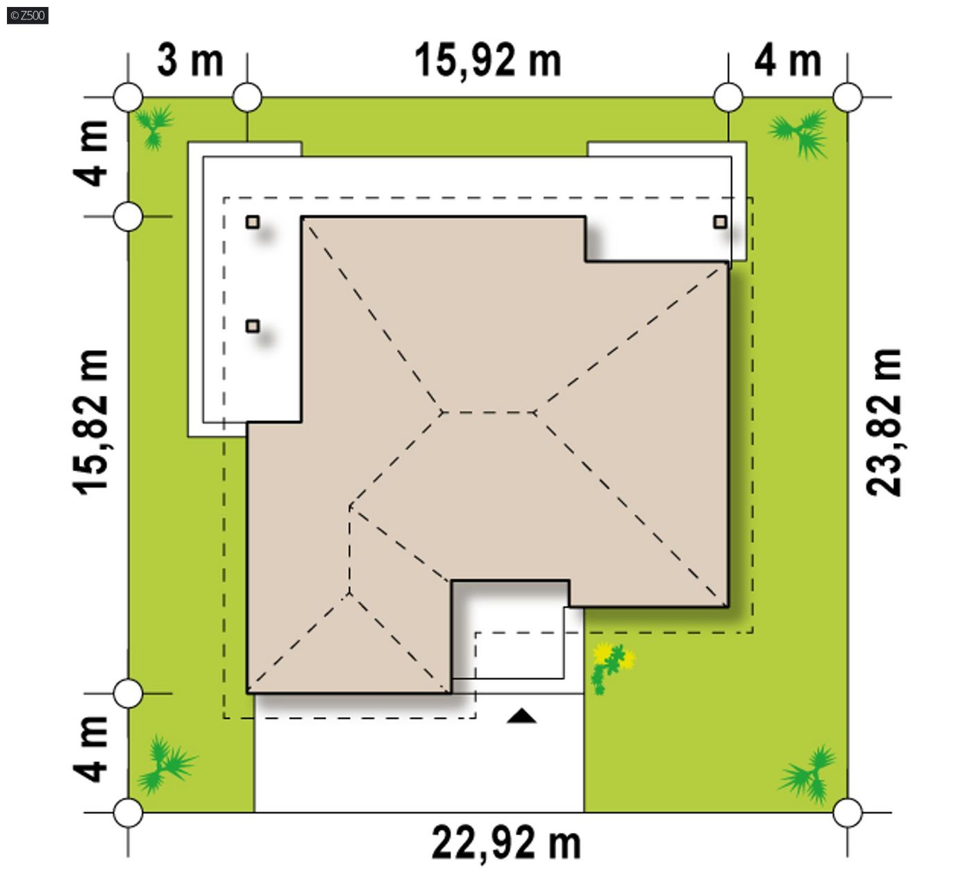 Mājas projekts  - Plašas vienstāvu mājas projekts - Z209 D