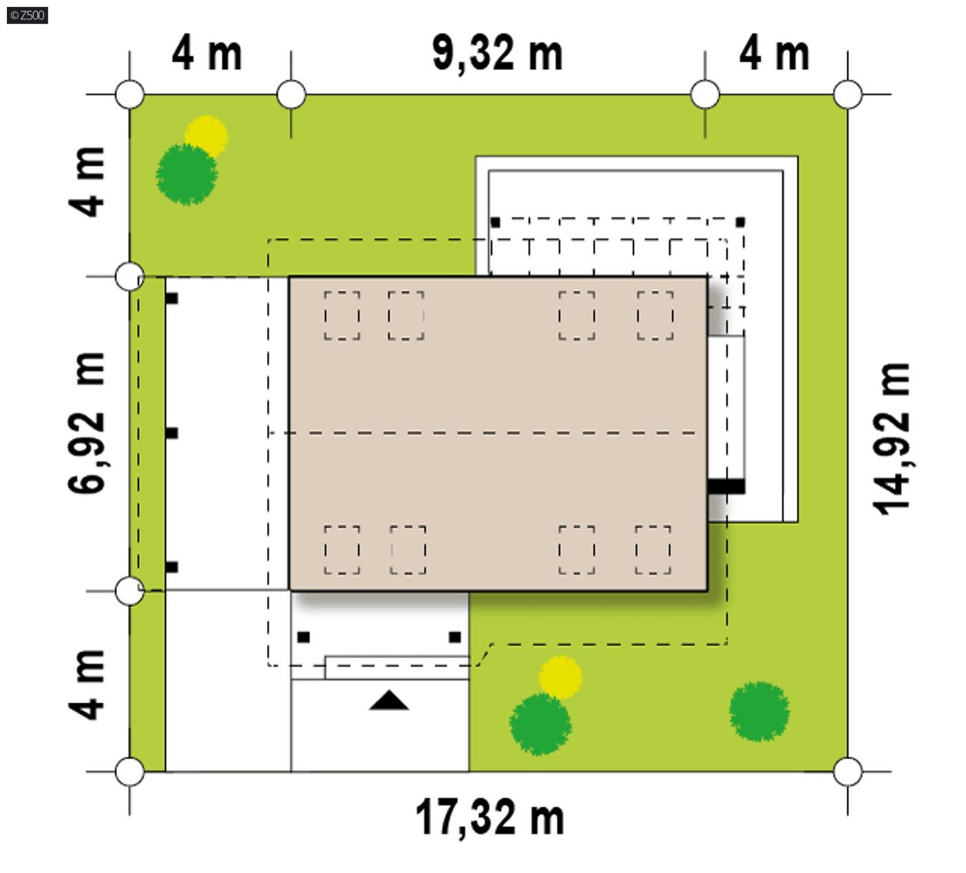Mājas projekts  - Ekonomiskas mājas projekts ar mansardu - Z216 D