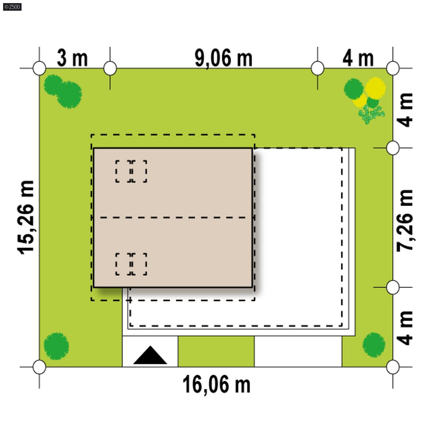 Mājas projekts  - Divstāvu mājas projekts ar terasi - Z211 v2 tz
