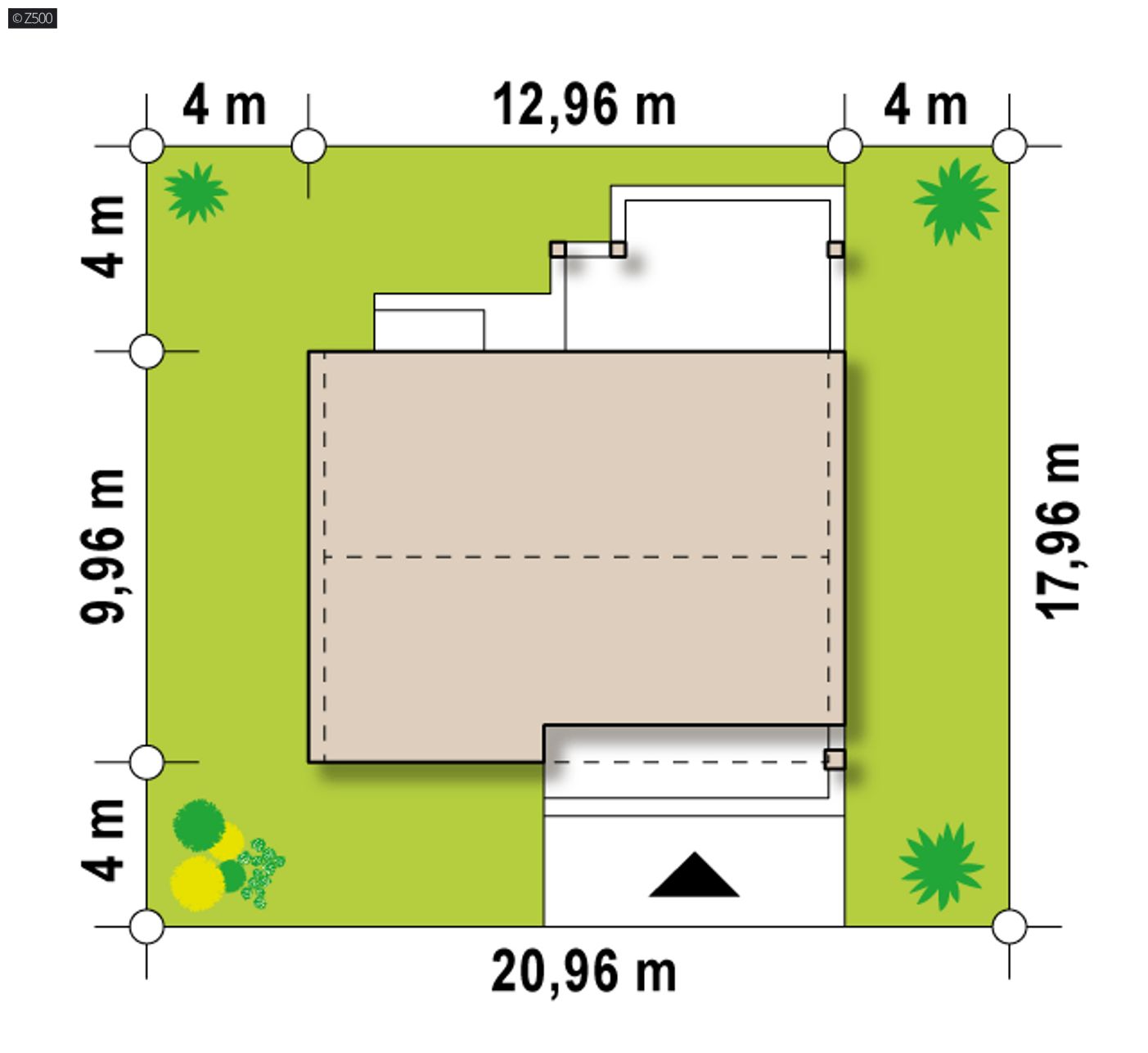 Gotowy projekt domu  - Mały energooszczędny dom parterowy z 2 sypialniami, tani w budowie.