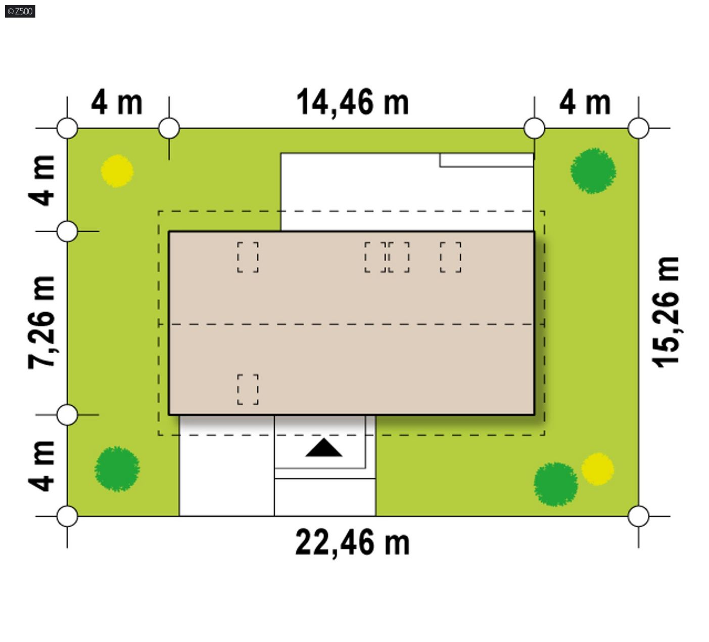 Mājas projekts  - Nelielas mājas projekts ar mansardu - Z232