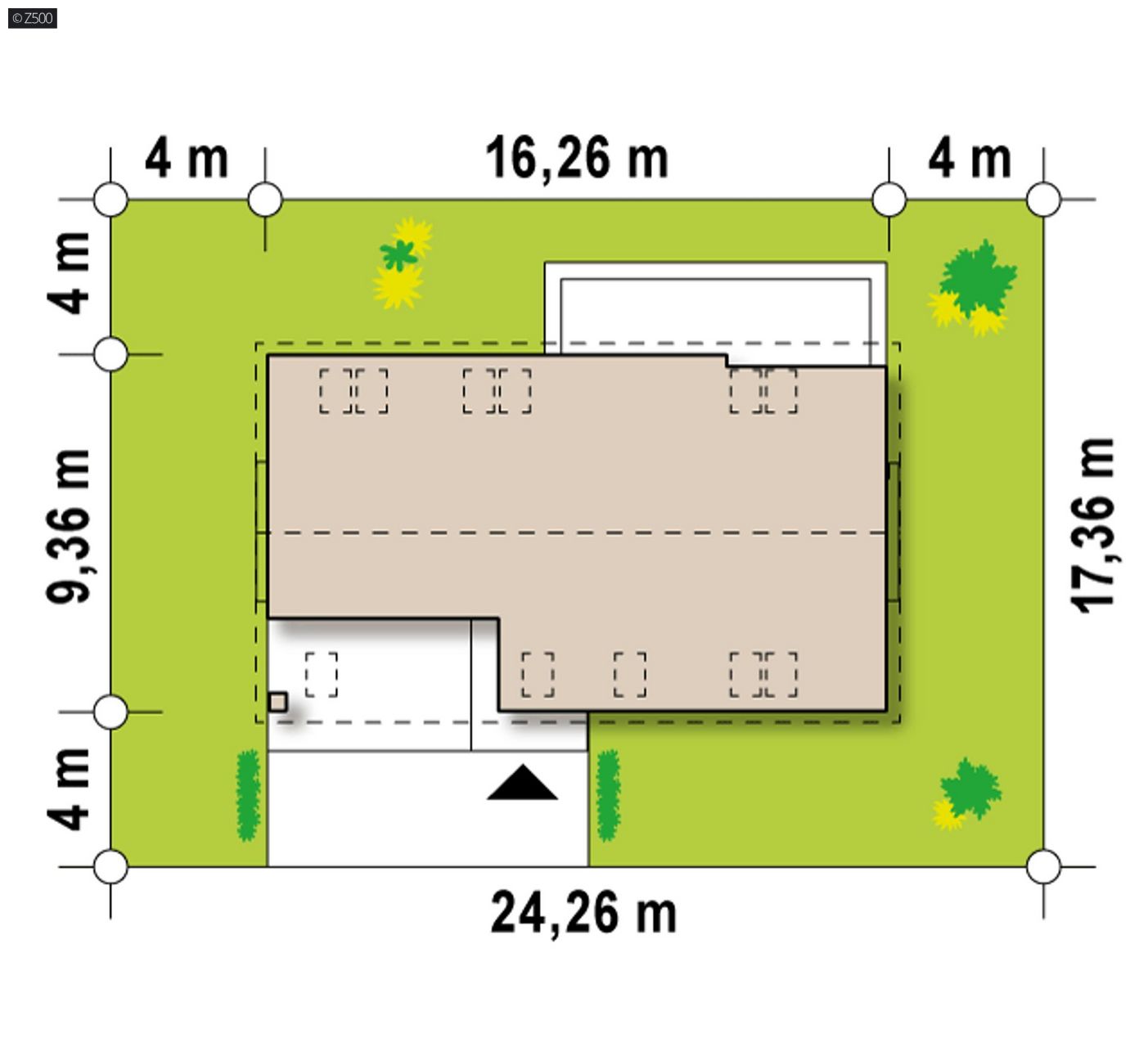 Mājas projekts  - Modernas mājas projekts ar mansardu - Z238
