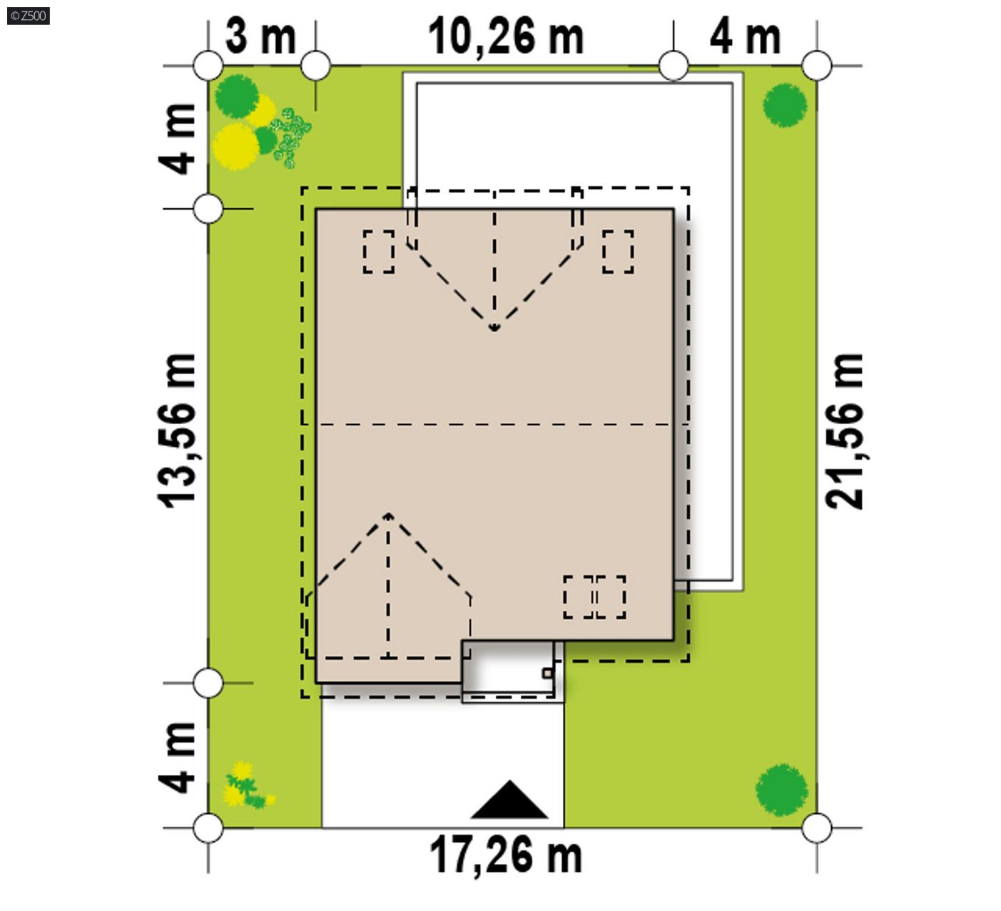 Mājas projekts  - Nelielas, modernas mājas projekts ar mansardu - Z246