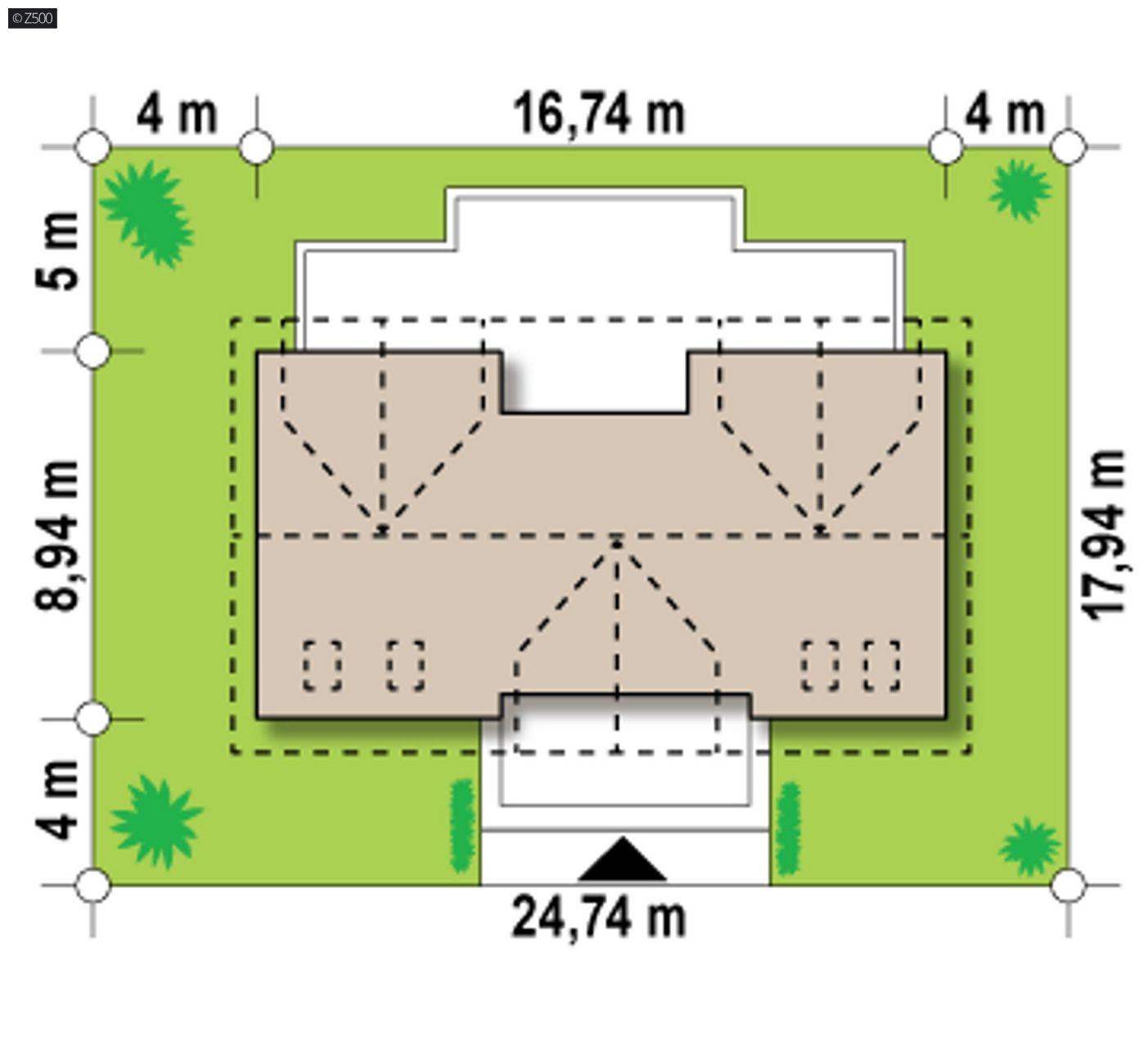 Mājas projekts  - Divstāvu mājas projekts ar mansardu - Z247