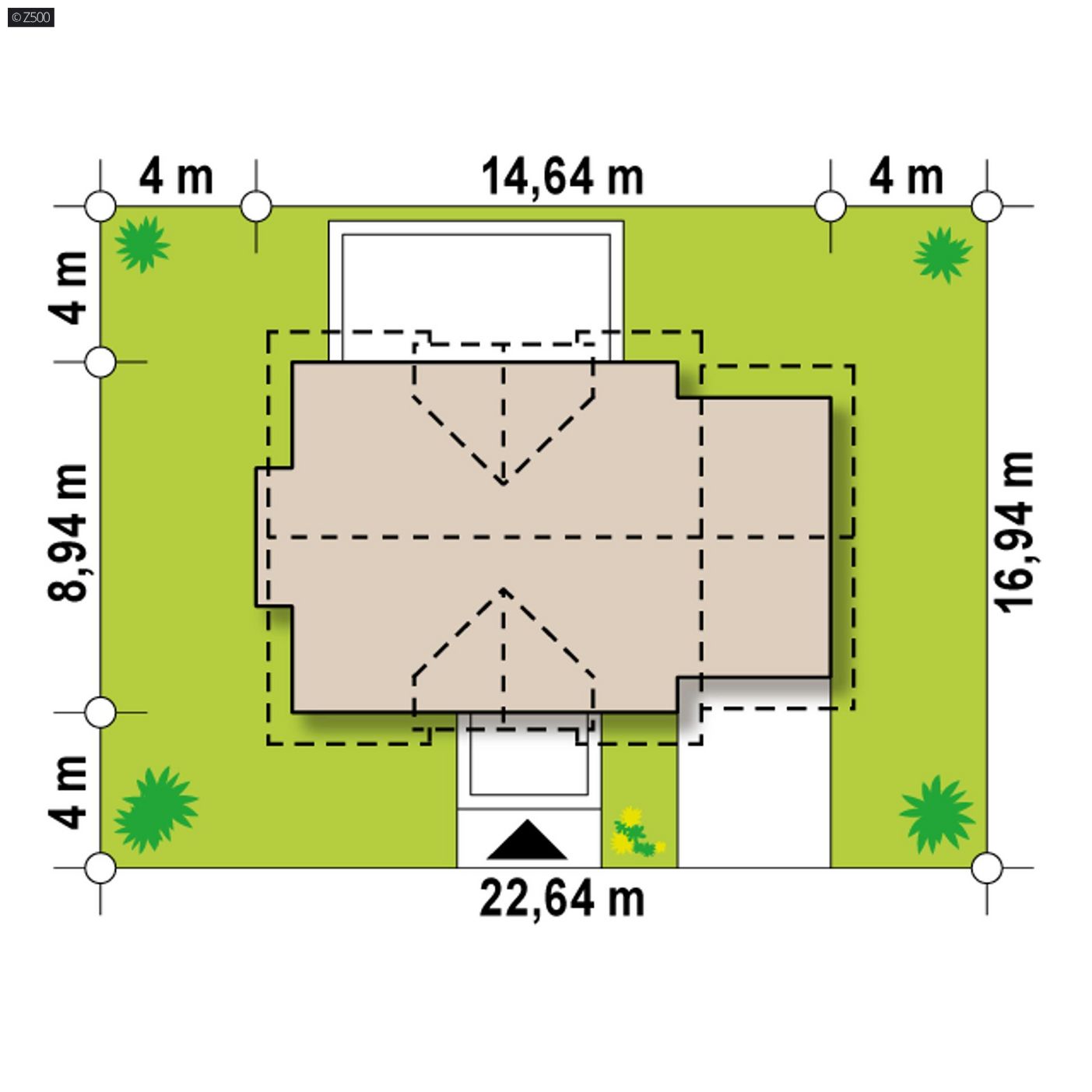 Mājas projekts  - Divstāvu mājas projekts ar garāžu - Z263