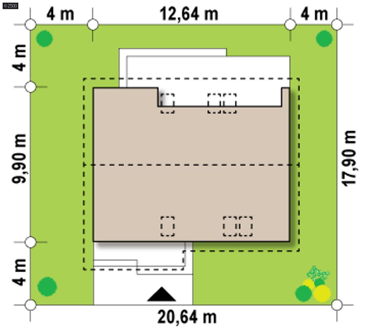 Mājas projekts  - Kompakta māja ar bēniņiem - Z261 v1