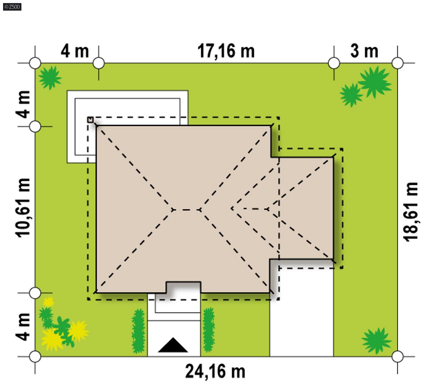 Mājas projekts  - Vienstāva māja ar garāžu - Z273 a L GL