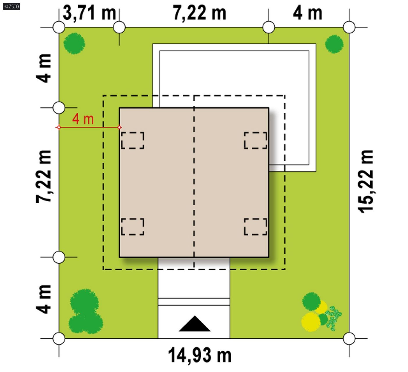 Mājas projekts  - Mały, zgrabny i tani w budowie dom z 2 sypialniami na poddaszu i balkonami.