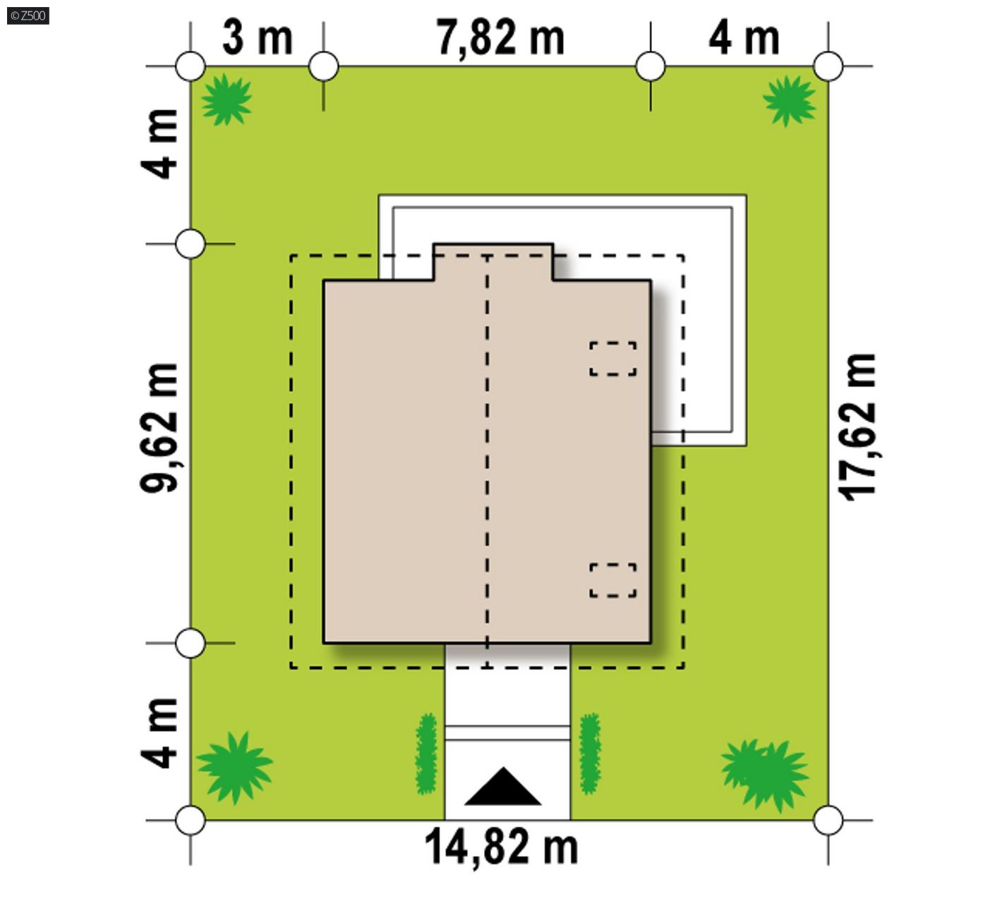 Mājas projekts  - Prosty, tani w budowie dom z trzema sypialniami na poddaszu oraz dużym PG.
