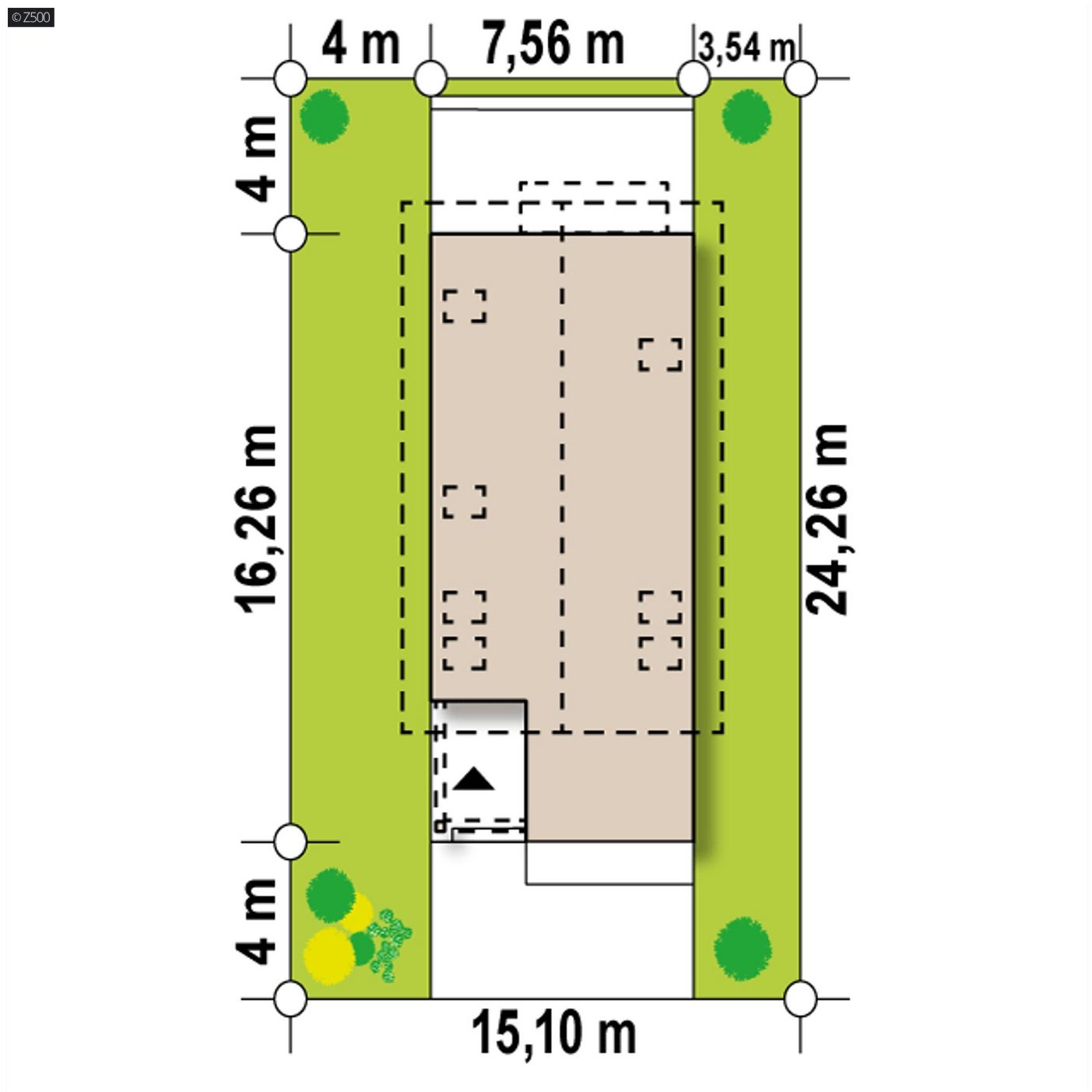 Mājas projekts  - Nelielas mājas projekts ar mansardu un garāžu - Z299