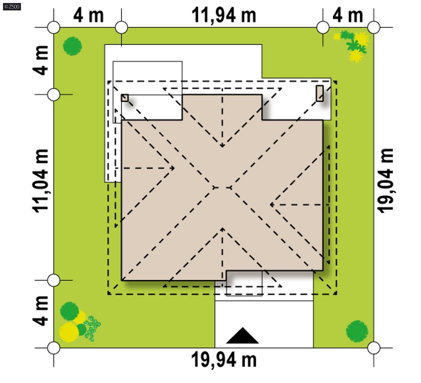 Mājas projekts  - Nelielas mājas projekts ar garāžu - Z278