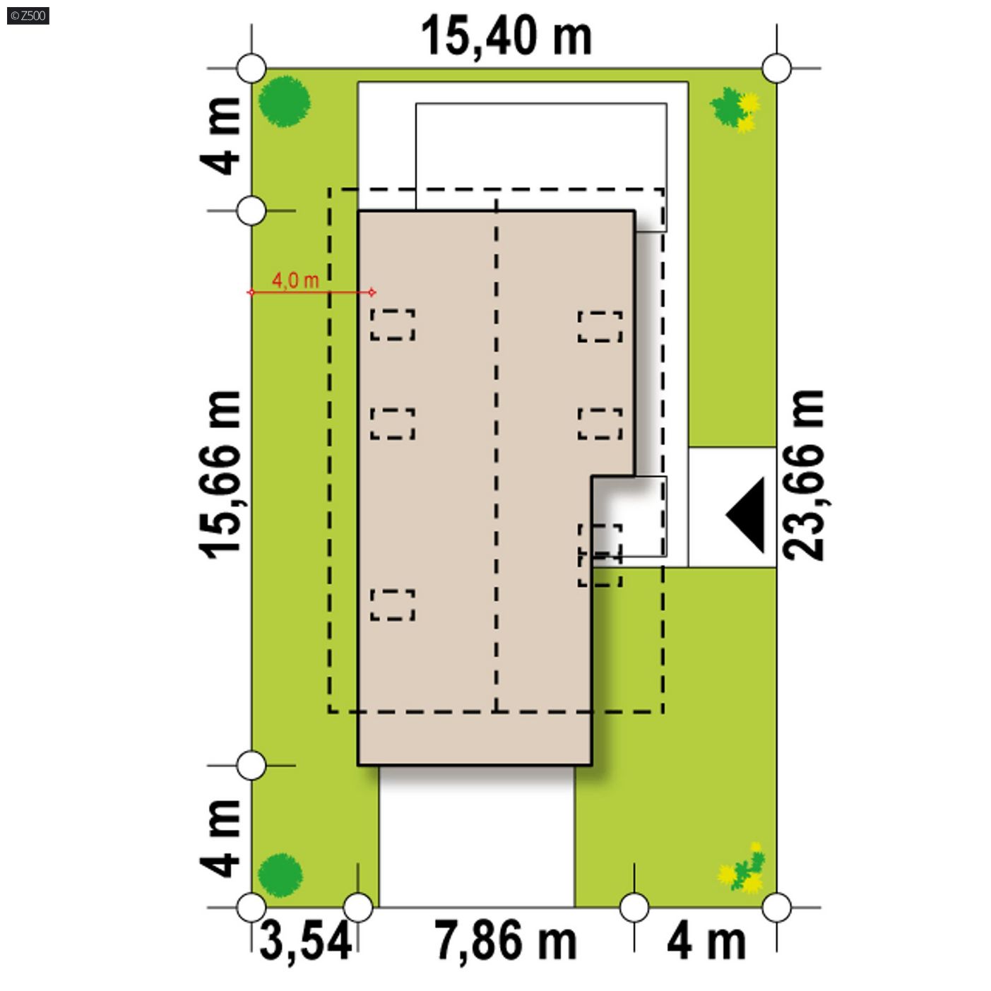 Mājas projekts  - Modernas mājas projekts ar mansardu un garāžu - Z292
