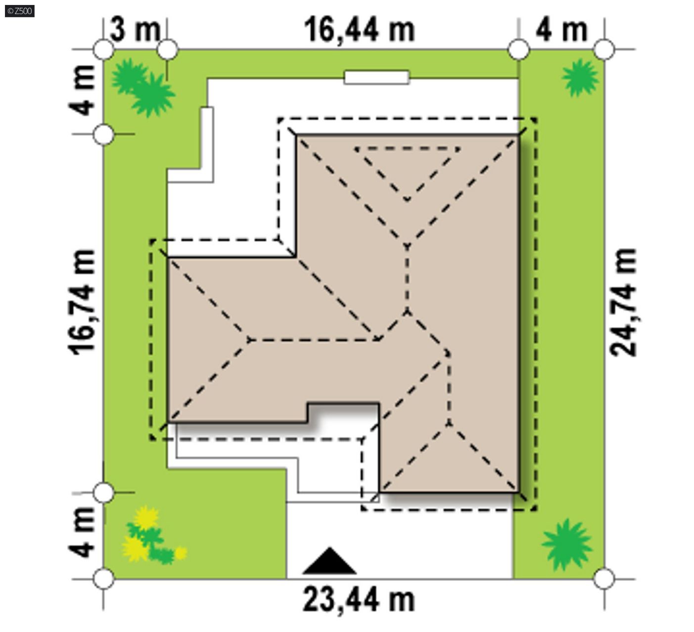 Mājas projekts  - Vienstāvu mājas projekts ar garāžu - Z285