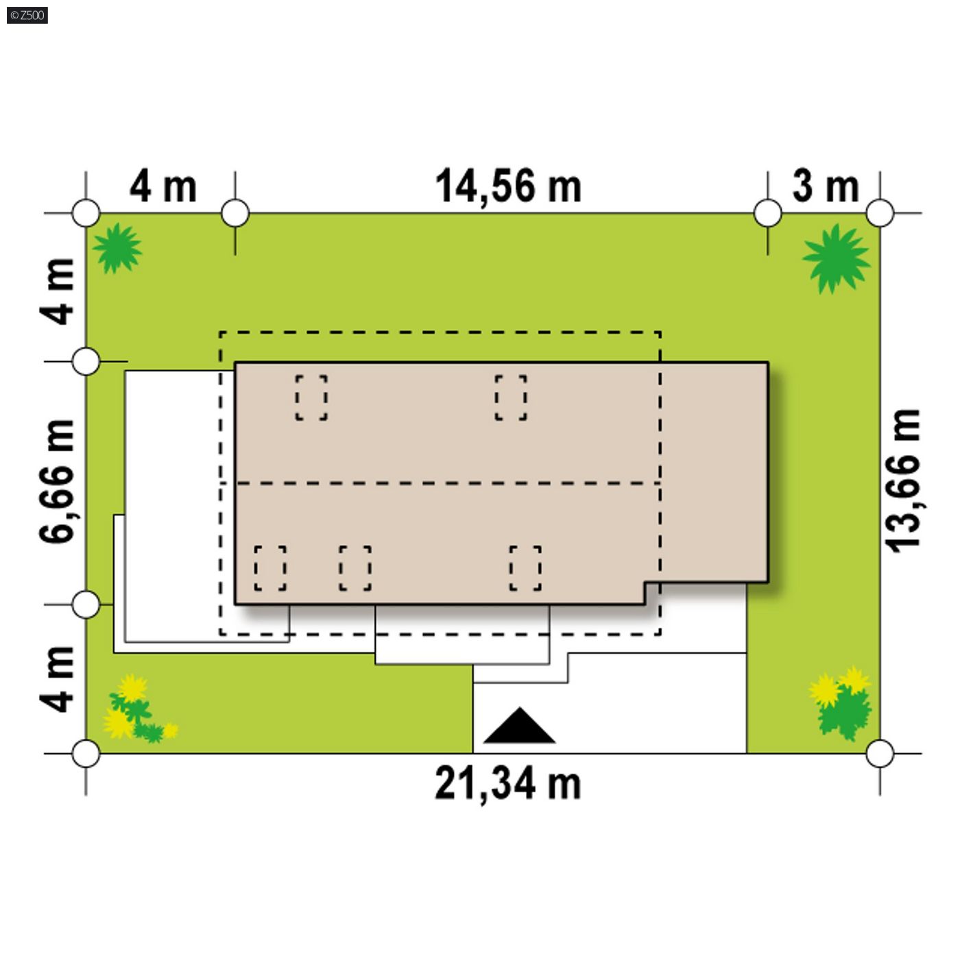 Mājas projekts  - Nelielas mājas projekts ar mansardu un garāžu - Z298