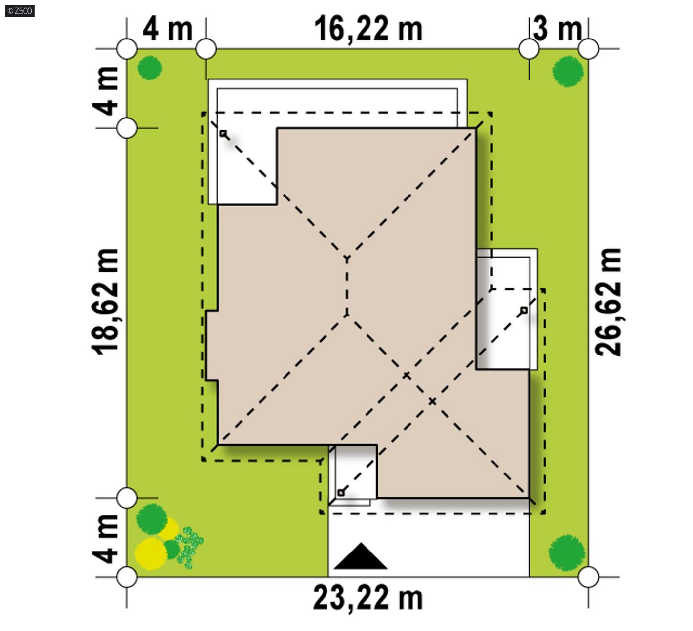 Mājas projekts  - Vienstāva māja ar garāžu divām automašīnām - Z281 D