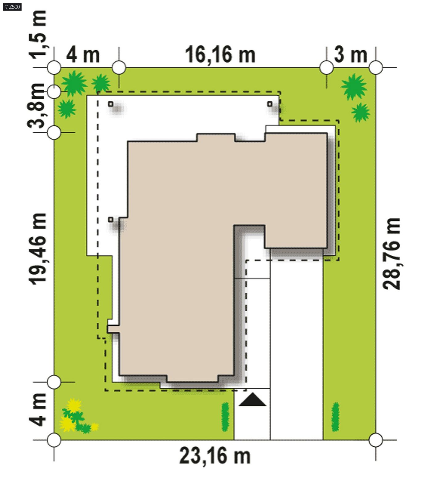 Mājas projekts  - Vienstāvu mājas projekts ar garāžu - Z279