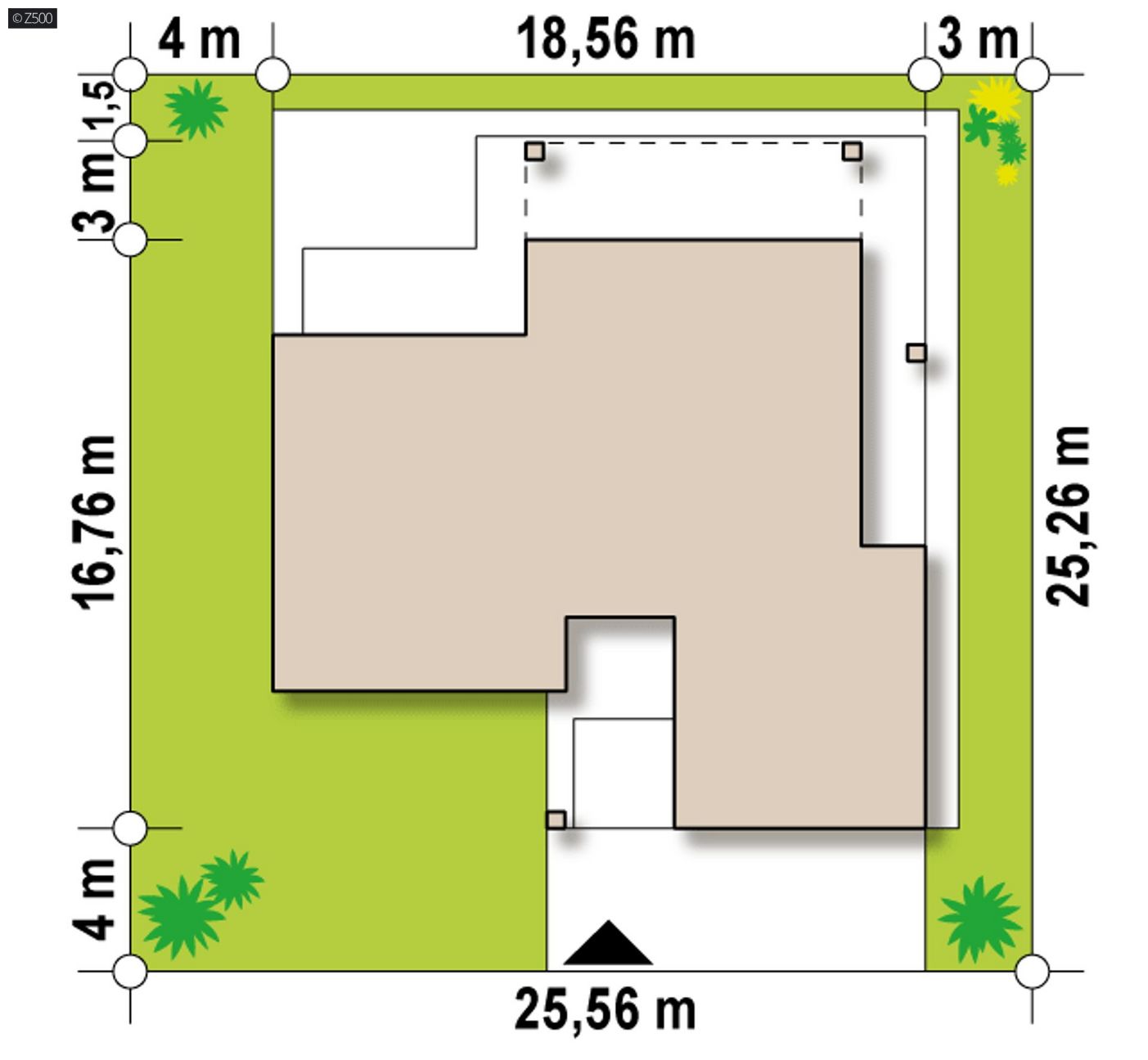 Mājas projekts  - Modernas vienstāvu mājas projekts - Z828