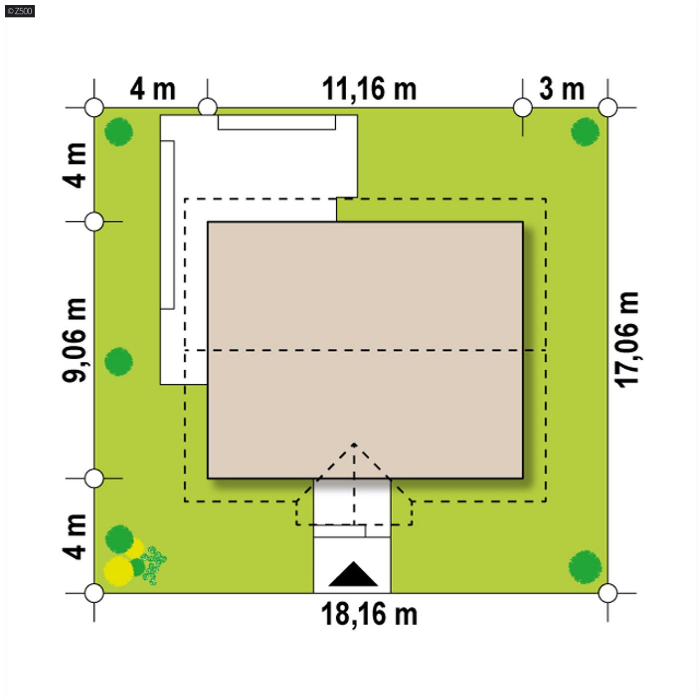 Mājas projekts  - Nelielas vienstāvu mājas projekts - Z308