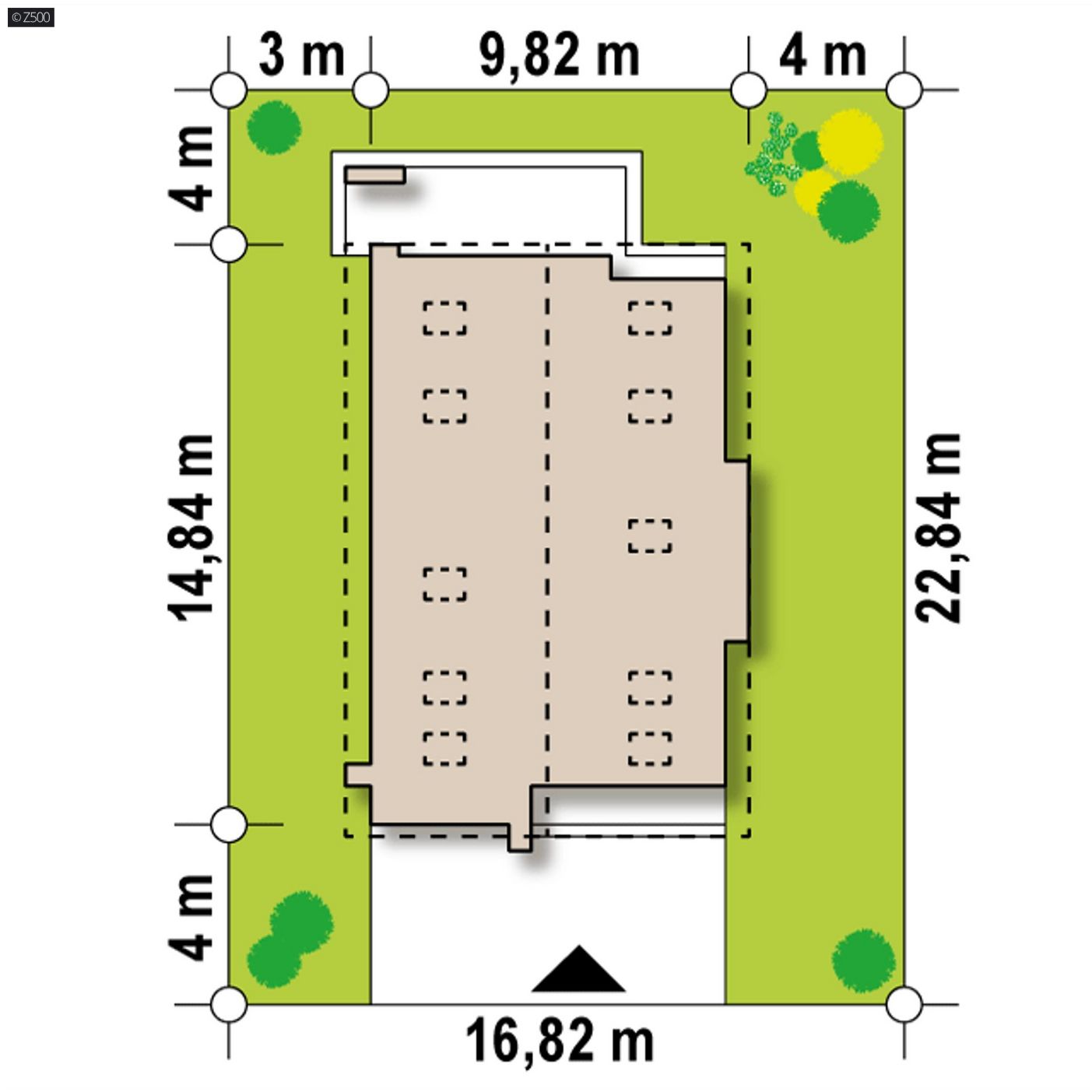Mājas projekts  - Nelielas mājas projekts ar mansardu un garāžu - Z324